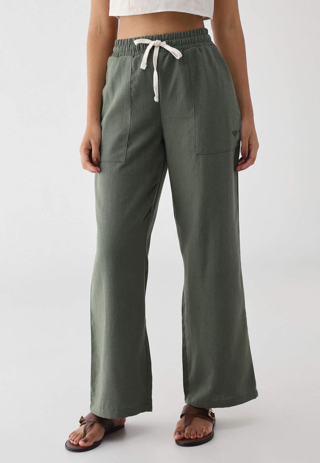 Calça Feminina Roxy Free Time Verde Militar