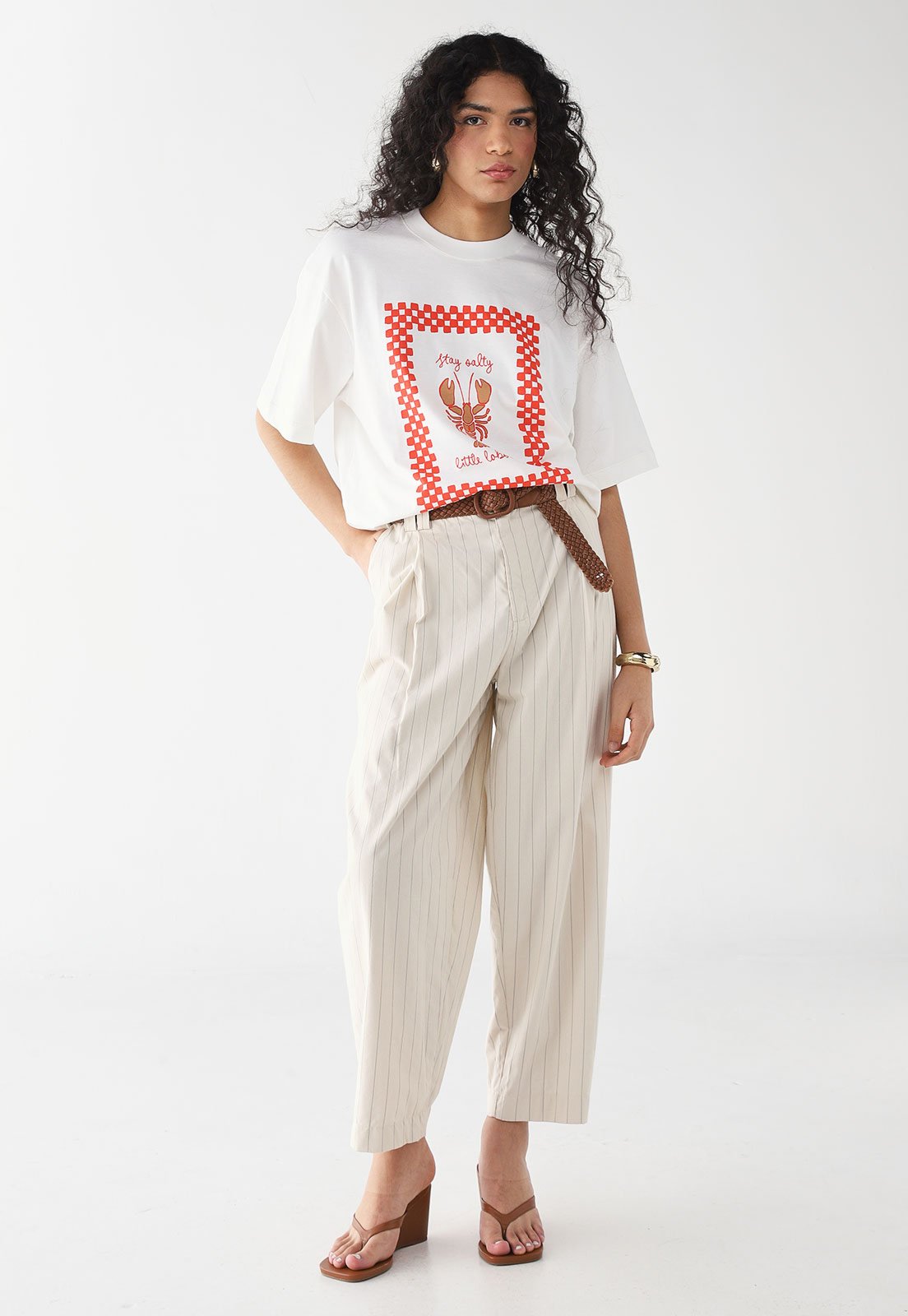 Vista 3 Camiseta Feminina Dress To Silk Lobster Branca branco Dress to branco