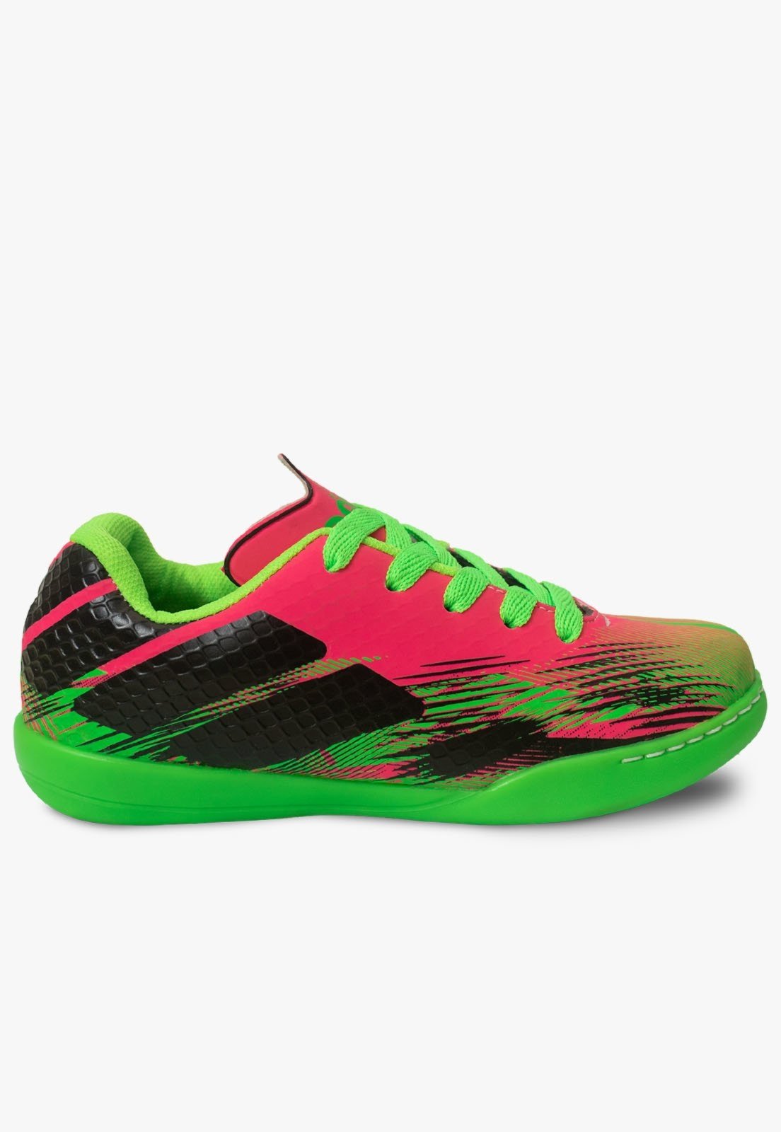 Vista 3 Infantil - Chuteira Futsal Pópidi Verde pink/verde pink Pópidí pink/verde pink
