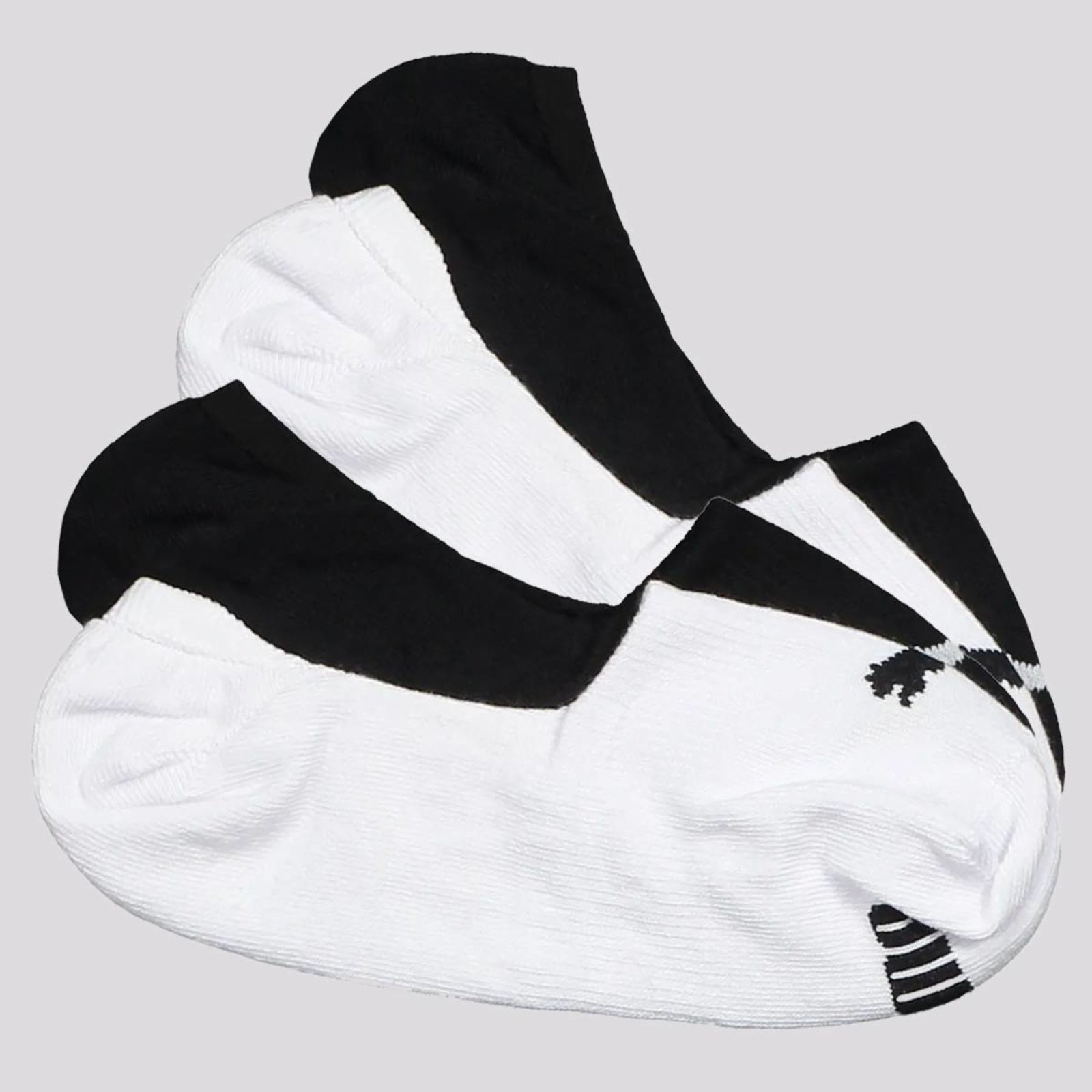 Vista 2 Kit Meia Puma Invisível 4 Pares Feminina Branca e Preta branco Puma branco