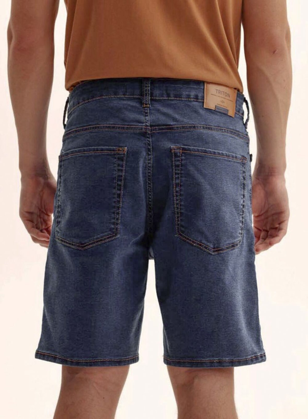 Vista 3 Bermuda Jeans Masculina Cós Baixo - Luan Triton Indigo azul indigo Triton azul indigo