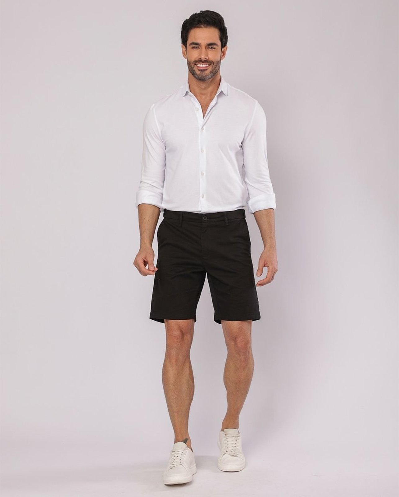 Bermuda Masculina Chino Elástico No Cós 11100 Preto Consciência