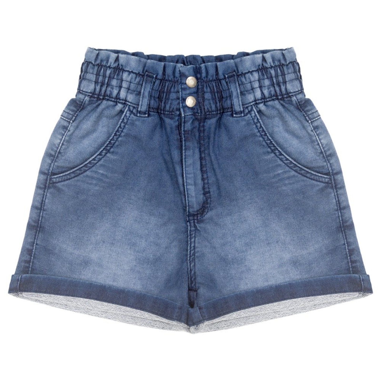 Infantil - Shorts Juvenil Look Jeans Moletom Jeans