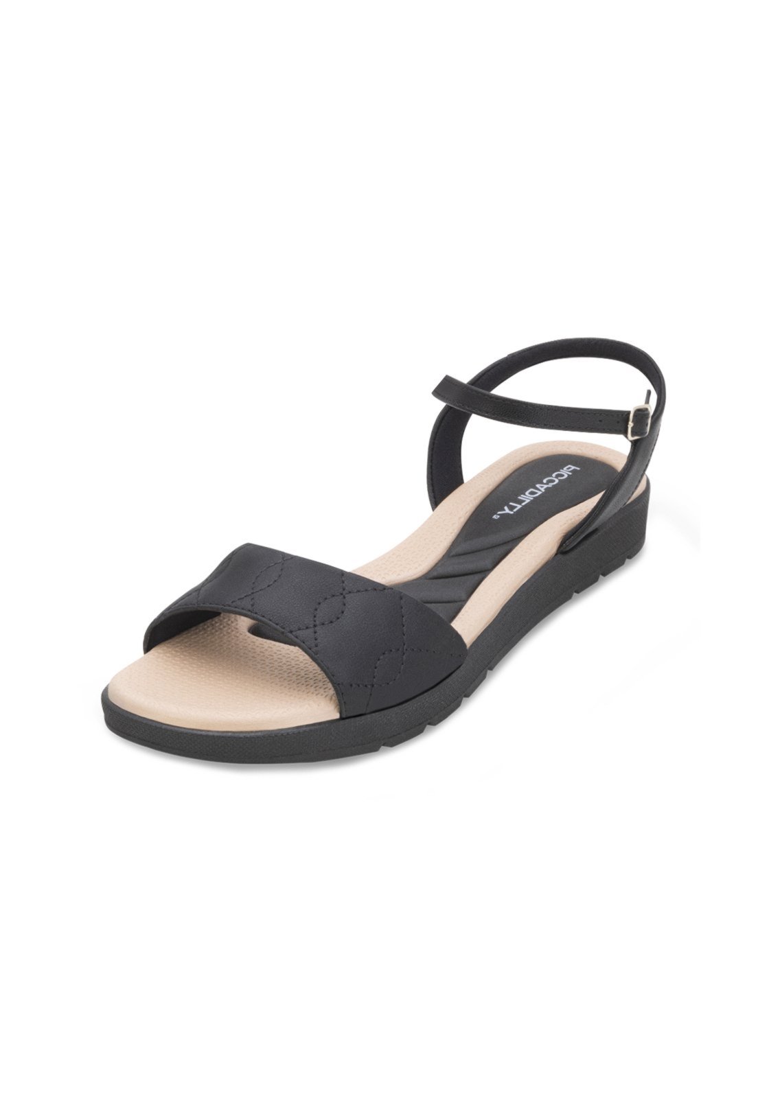 Sandália Piccadilly PD24-41003 Preto-Bege