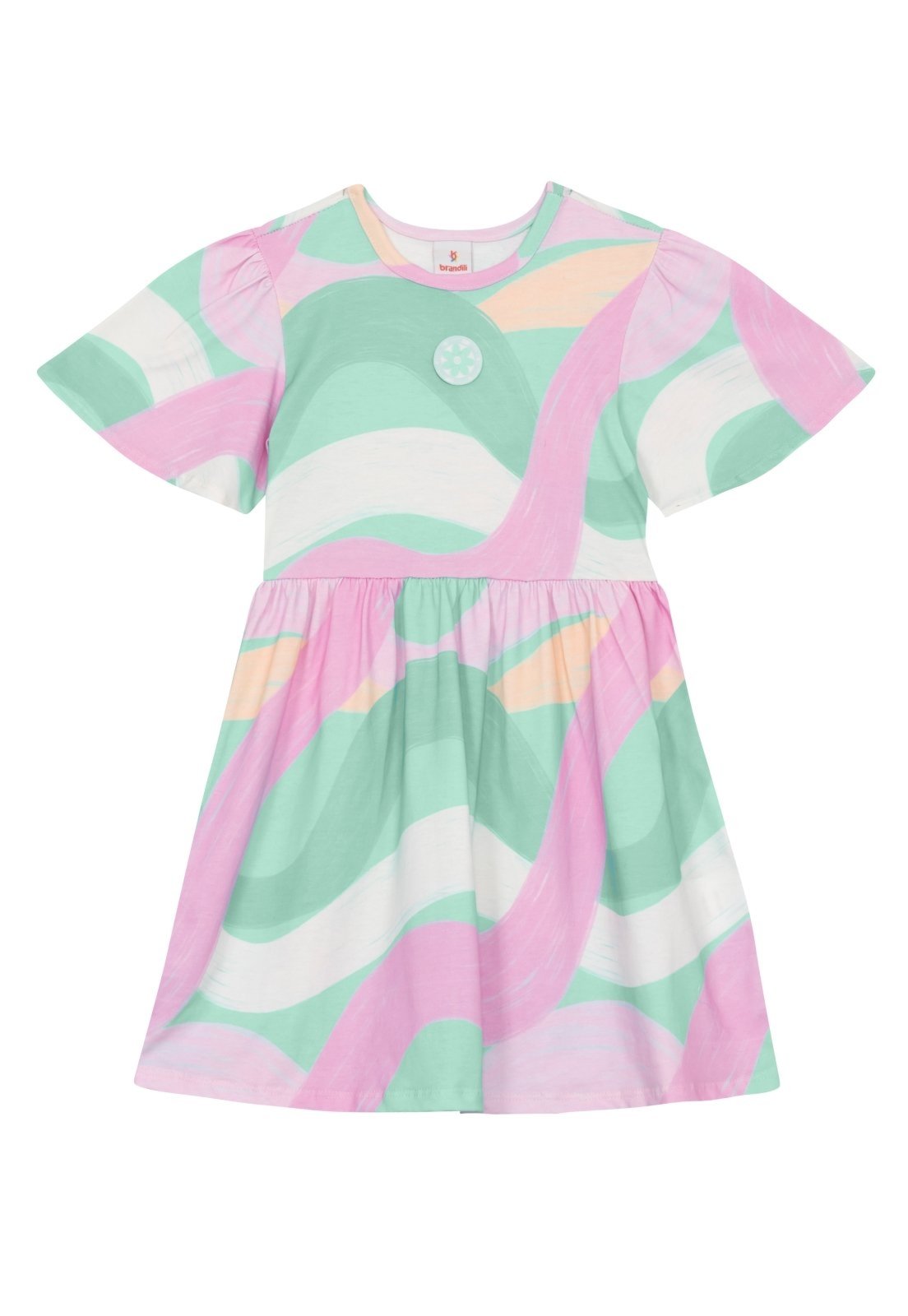 Infantil - Vestido menina colorido em malha Brandili
