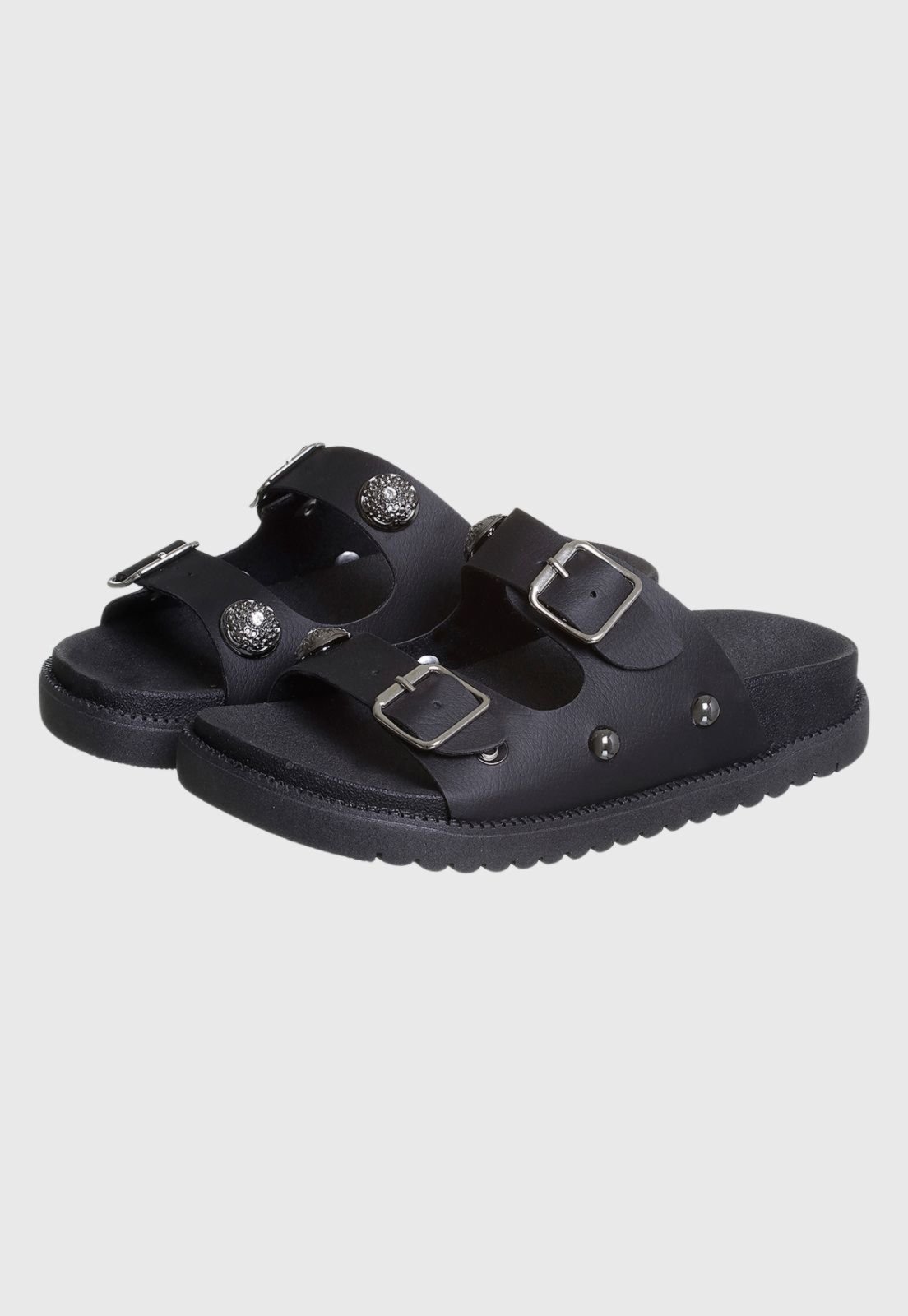 Infantil – Chinelo Papete 28 ao 39 Feminino Preto com Fivela tep
