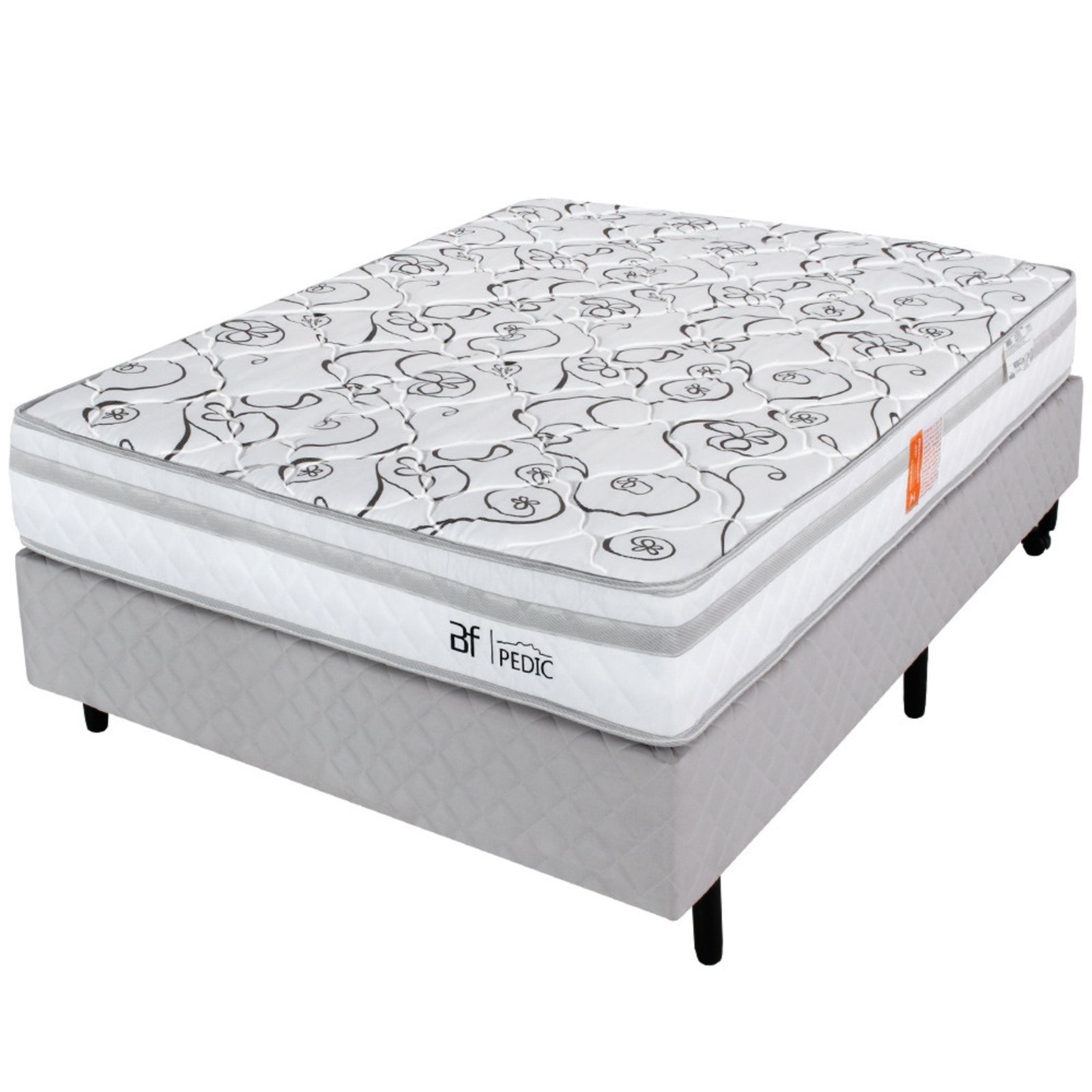 Cama Box Casal com Colchão Dupla Face Ortopédico Firme 138x188cm BF Colchões