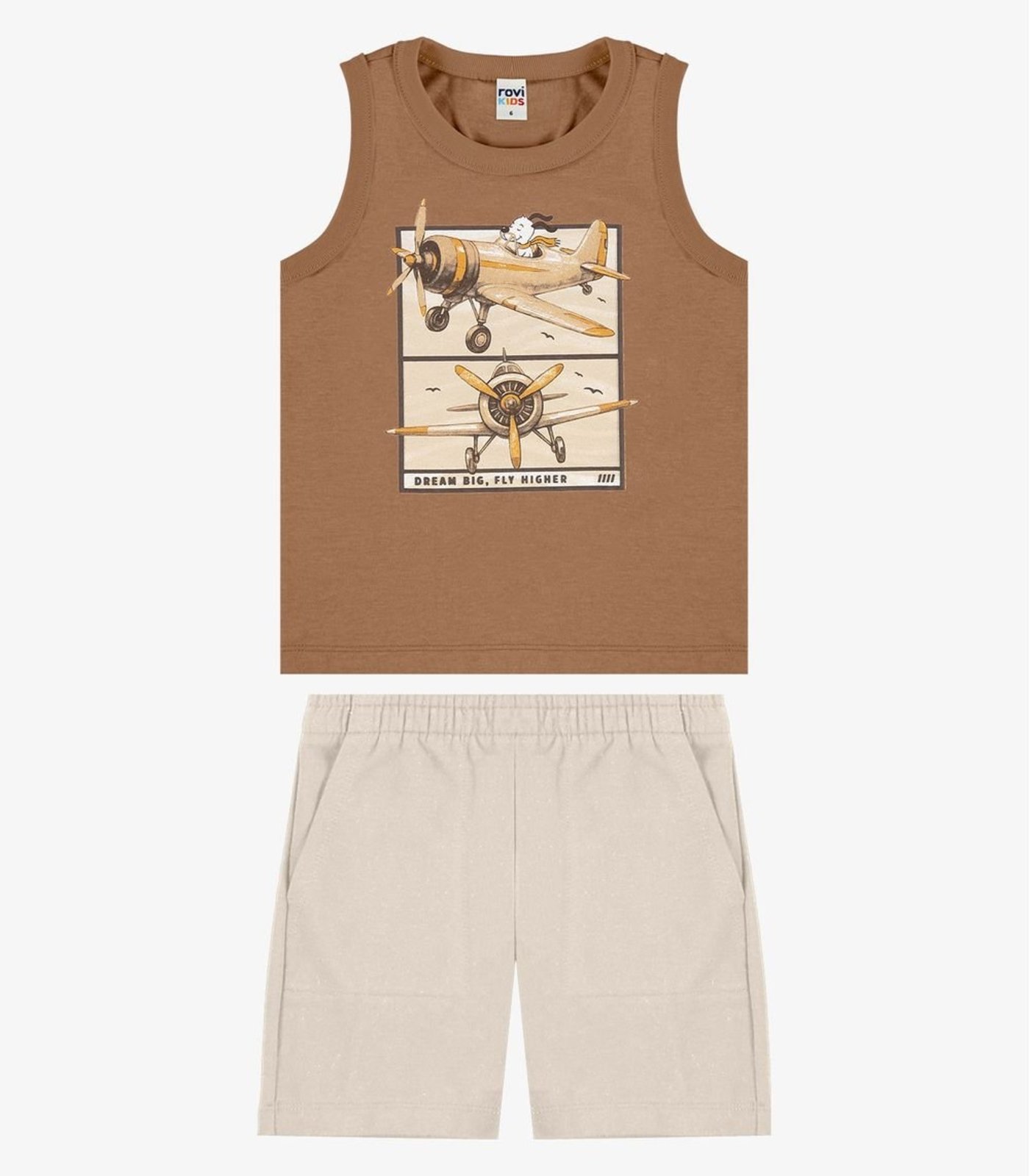 Infantil - Conjunto Machão Com Bermuda Rovi Marrom