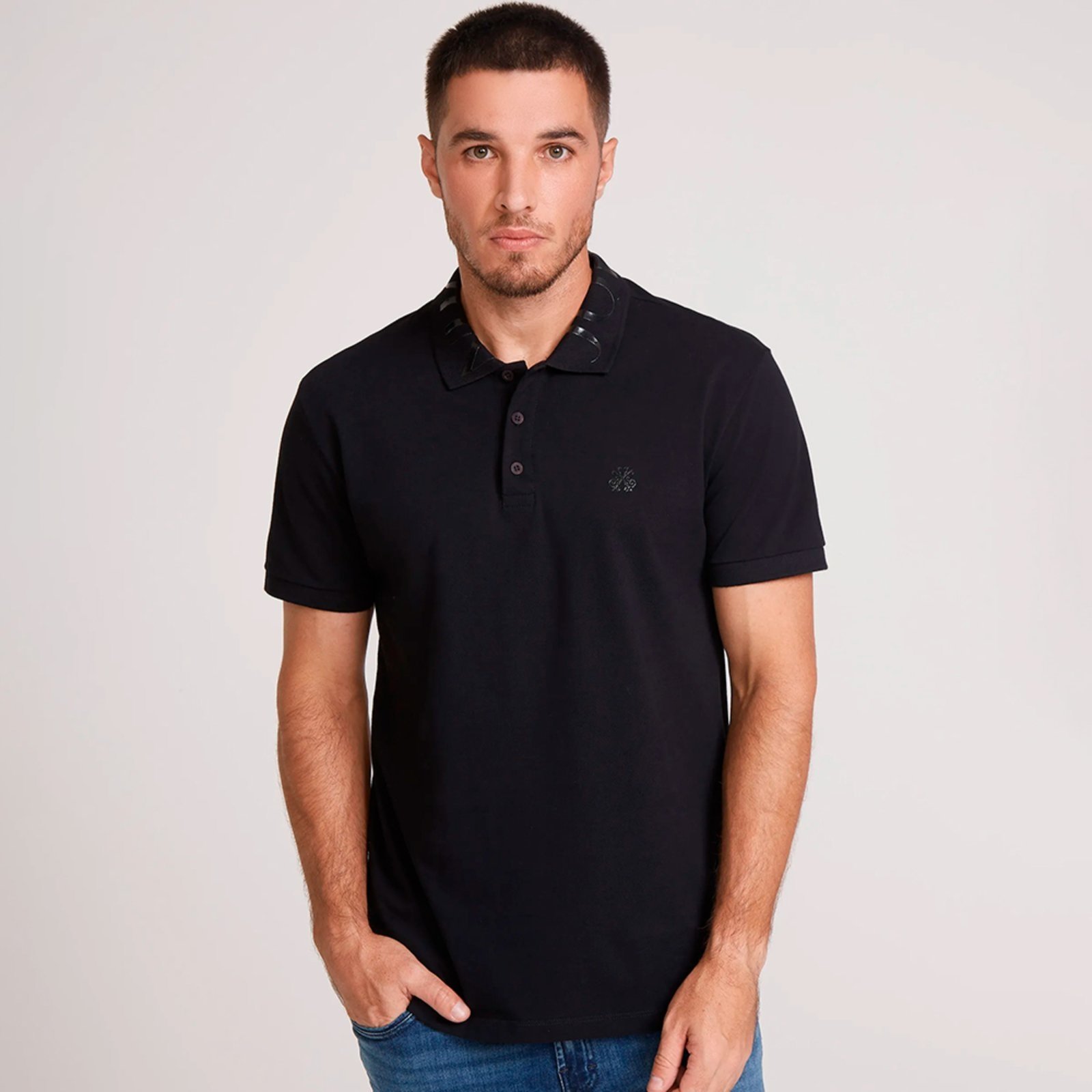 Camisa Polo John John Regular Isla In25 Preto Masculino