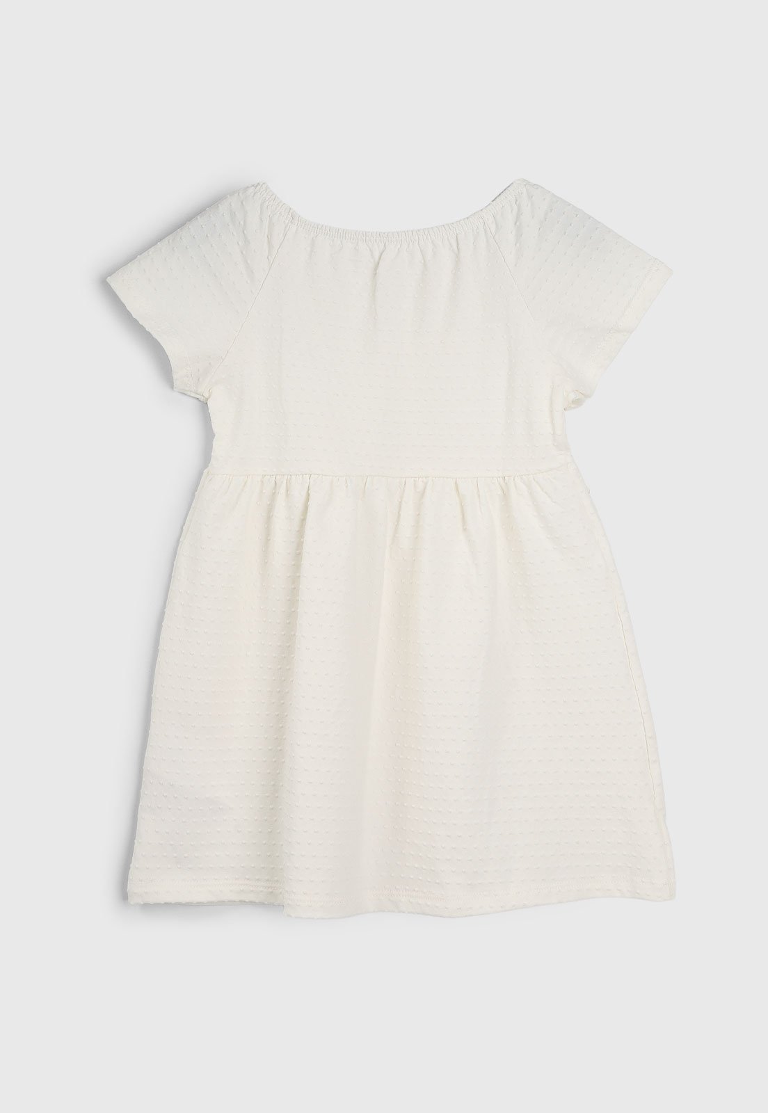 Vista 3 Vestido Kamylus Manga Curta Poá Off-White off-white white Kamylus off-white white