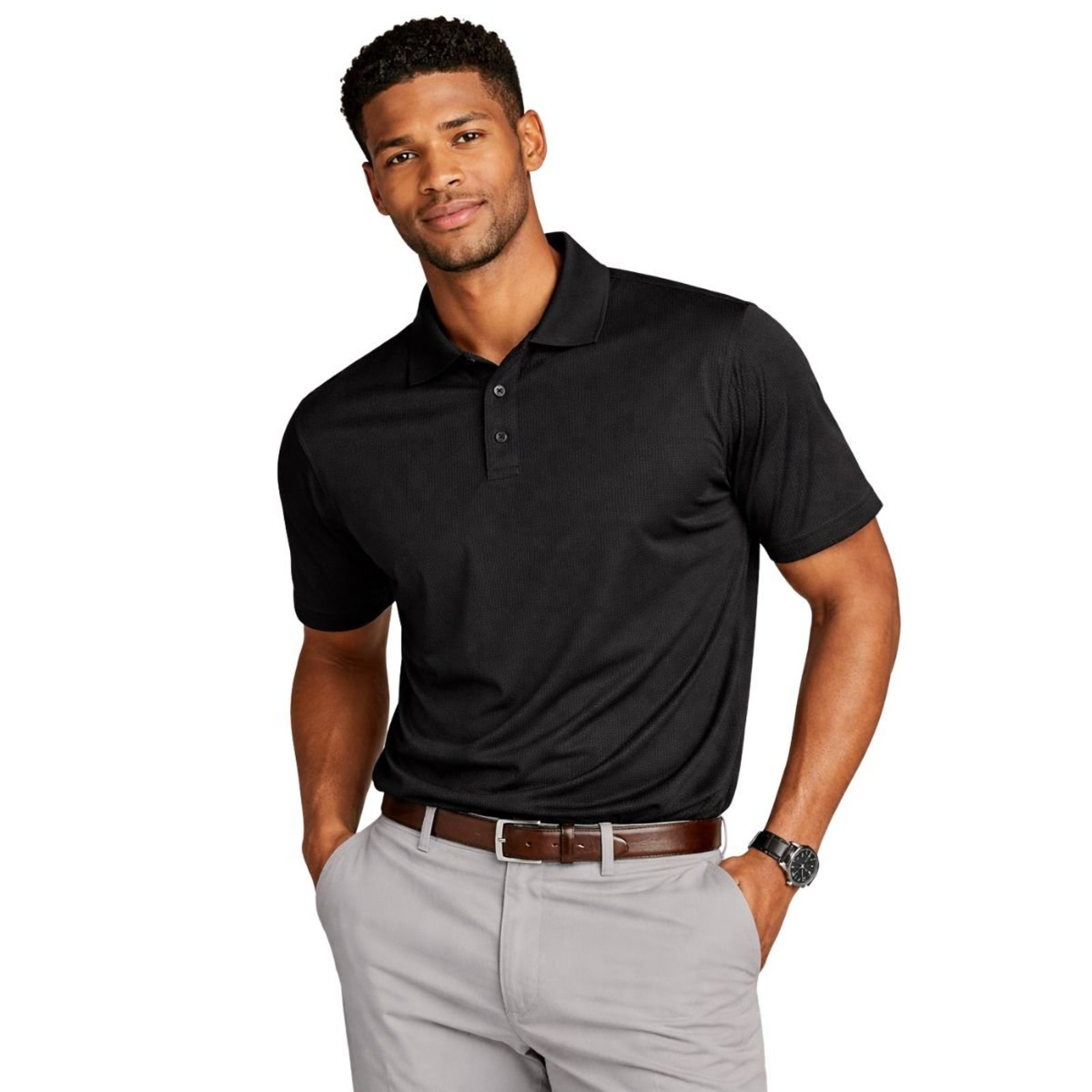 Camisa Polo Masculina Poliamida Elastano Premium Preto