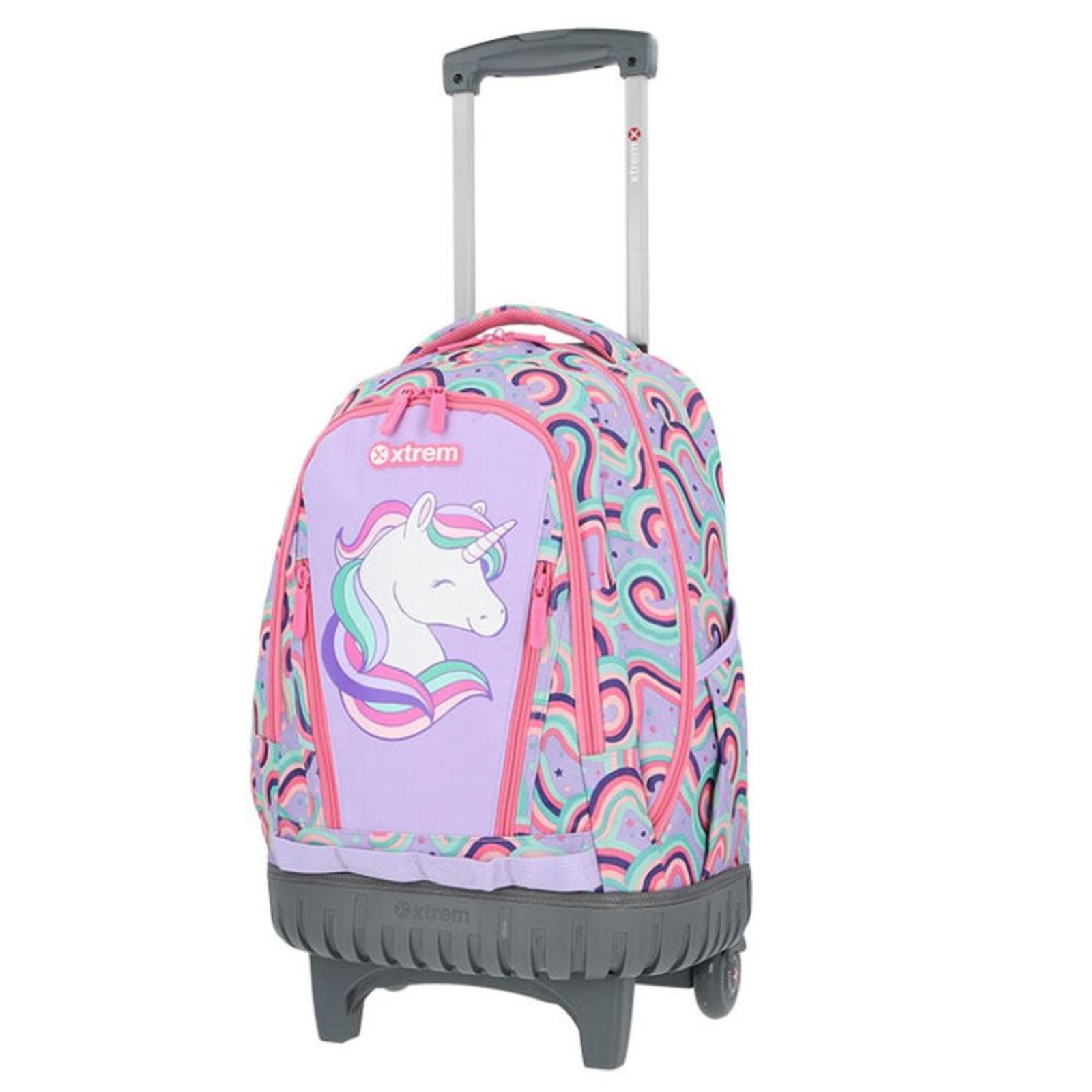 Vista 3 Infantil - Mochila Xtrem Rodinhas Escolar Trolley Cross 398 Unicórnio incolor Xtrem incolor