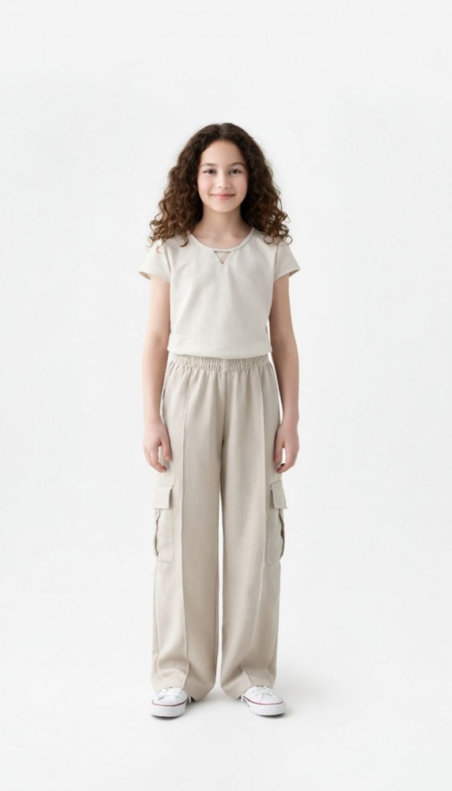 Infantil - Conjunto D Bell Outlet Fashion Manga Curta e Calça Cargo Off White
