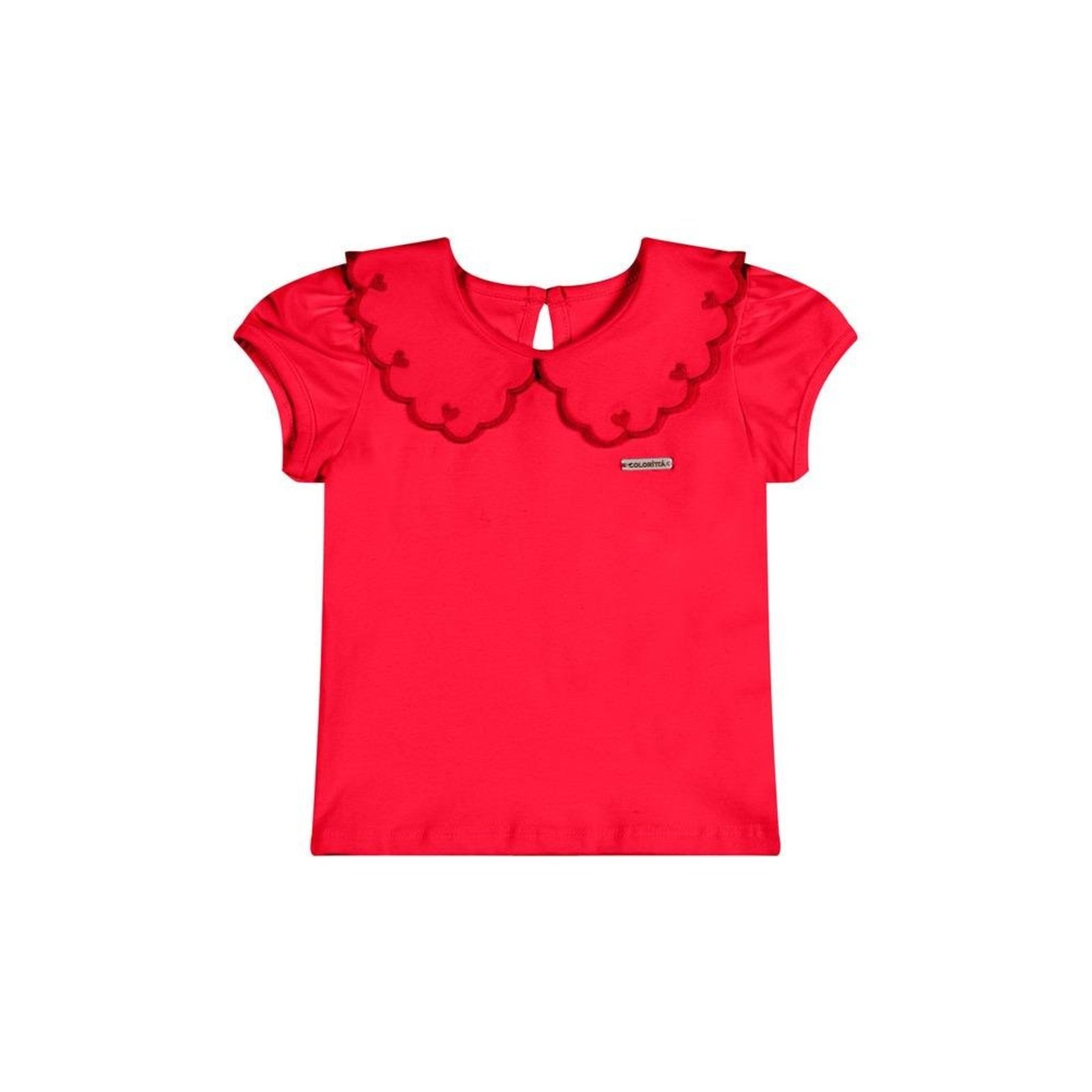 Infantil - Blusa Feminina Gola Boneca Bordada Colorittá Vermelho 2 Vermelho