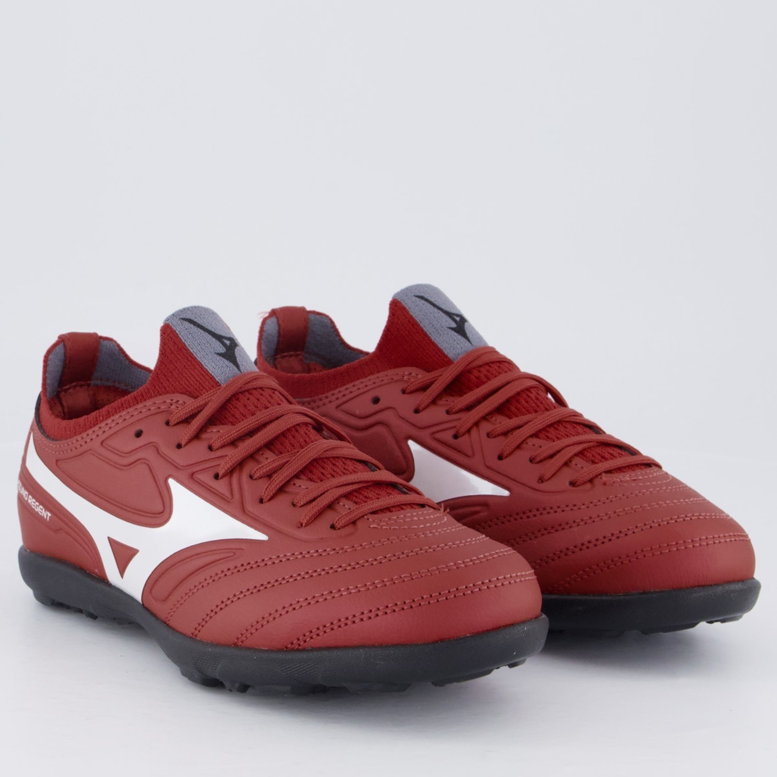 Vista 3 Chuteira Mizuno Regent AS Society Juvenil Vermelha vermelho Mizuno vermelho