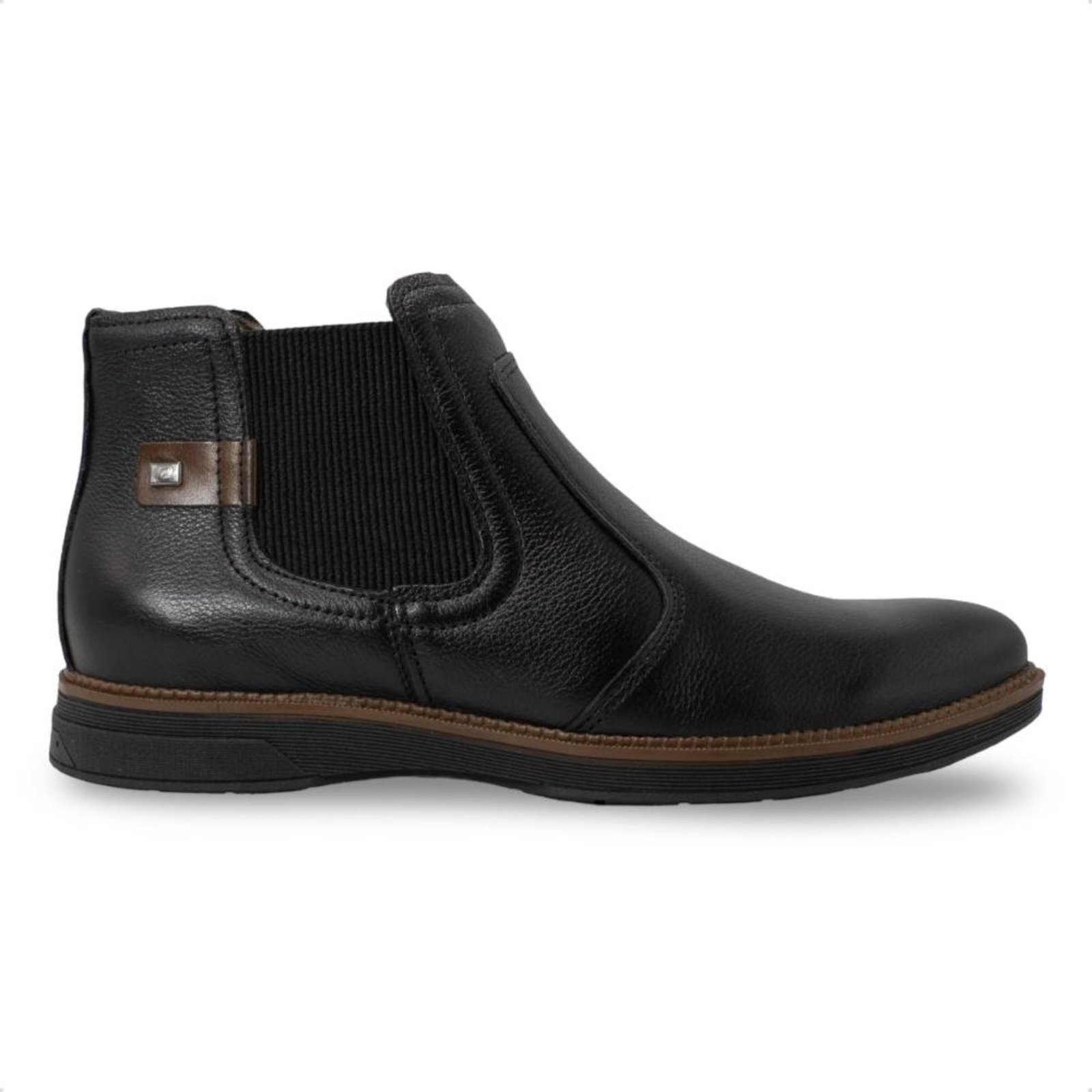 Bota Pegada Masculina Cardiff em Couro 126754 Preto