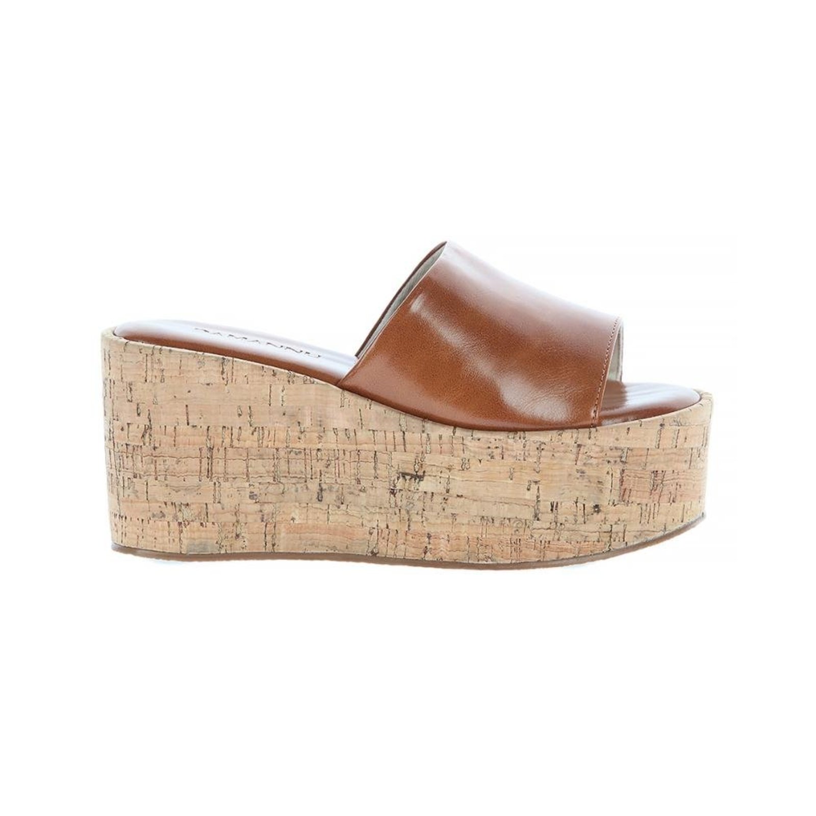 Anne - Tamanco Plataforma Feminino Damannu Caramelo
