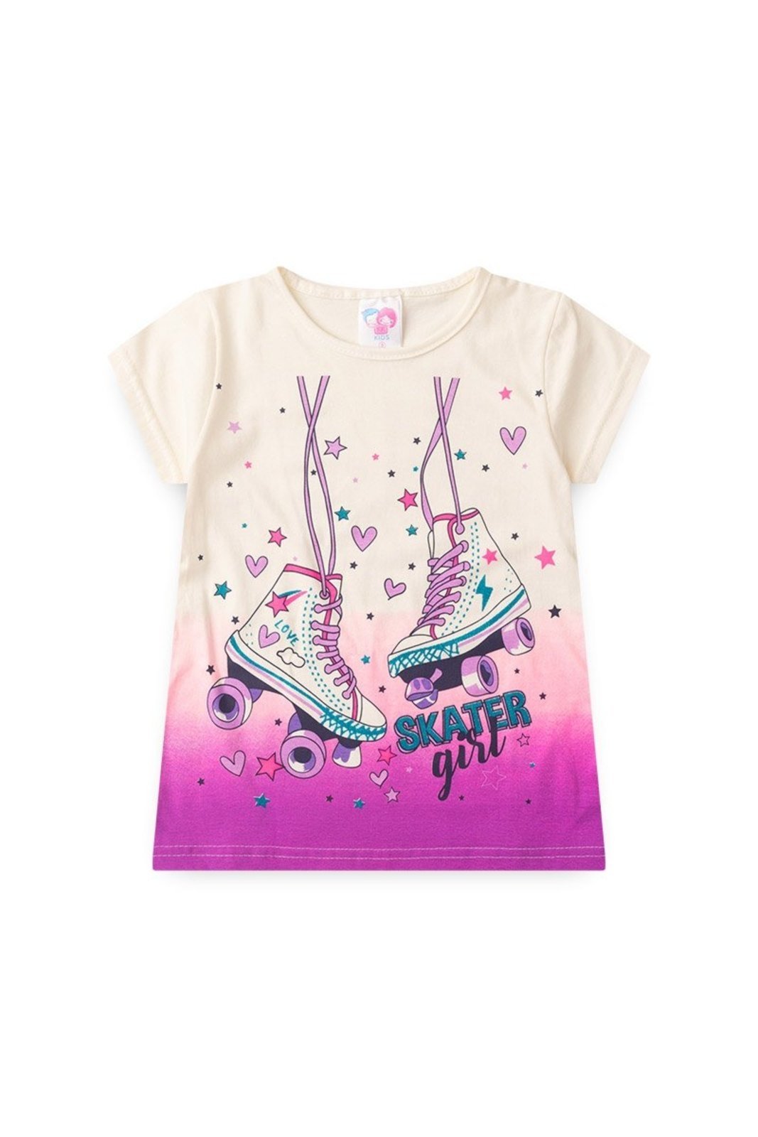 Vista 2 Infantil - Conjunto para Menina Patins - KK GKS branco GKS branco