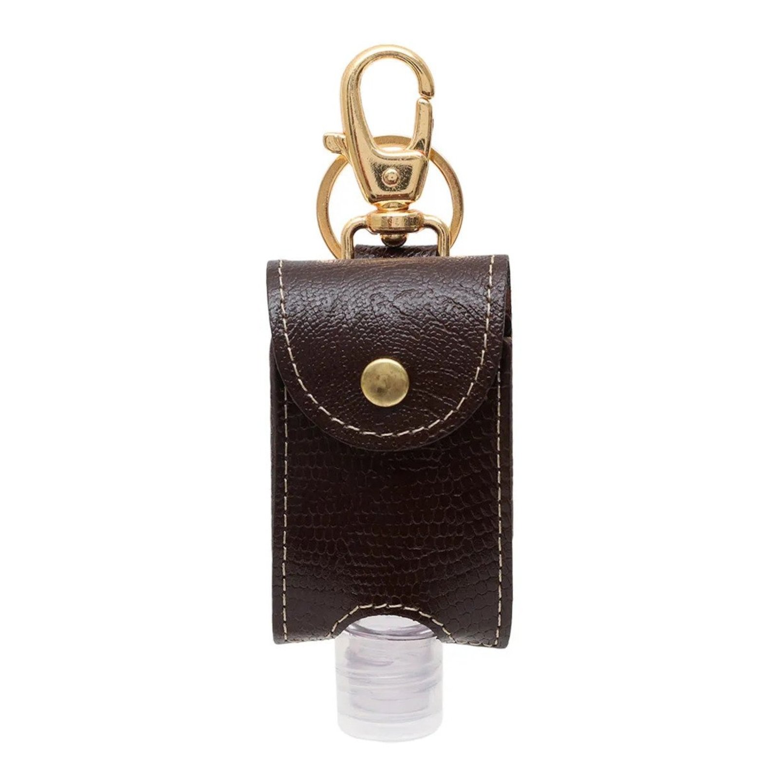 Chaveiro Charm Bag para Álcool Gel em Couro Artlux 8001 Café