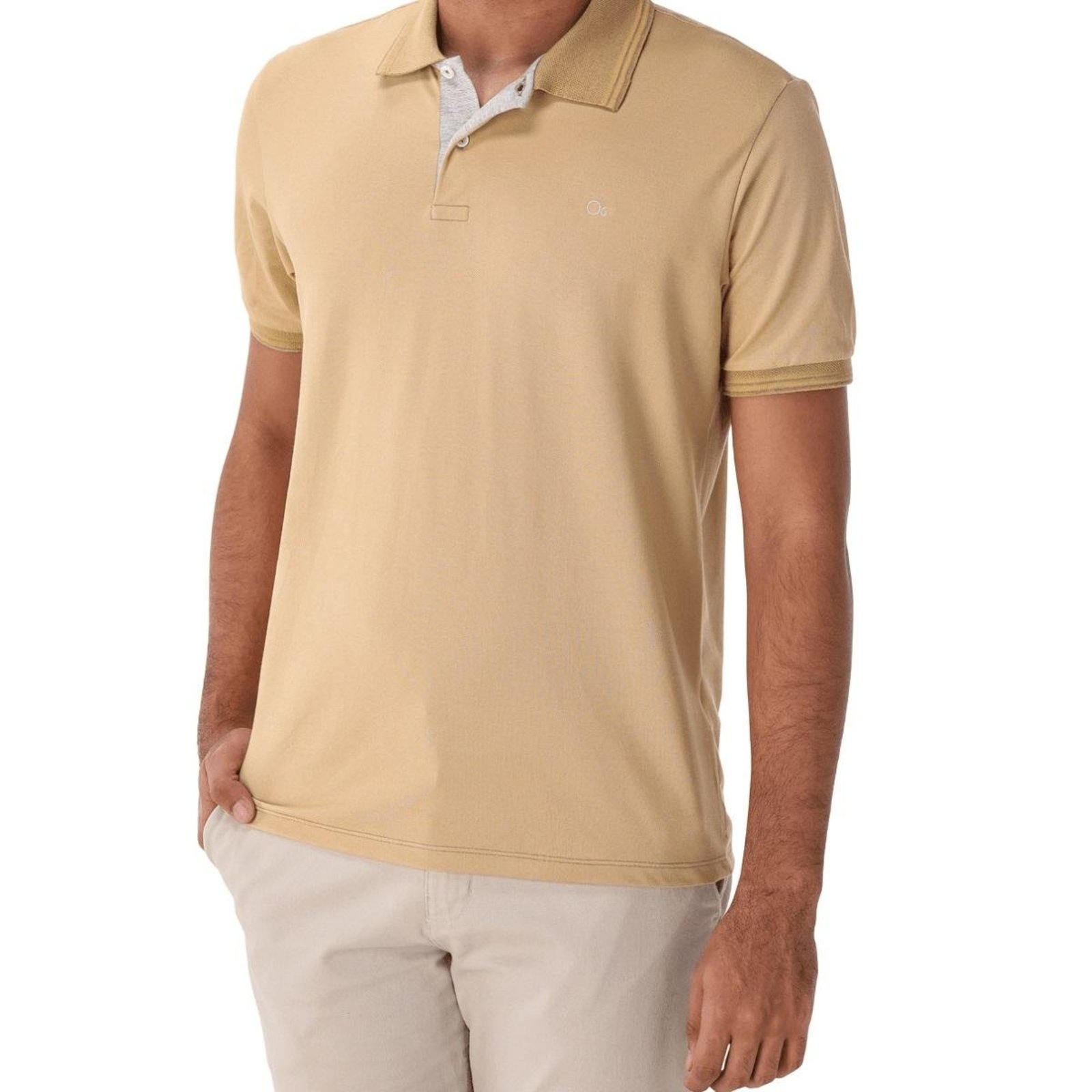 Camisa Polo Masculina Ogochi 007484025 Mostarda