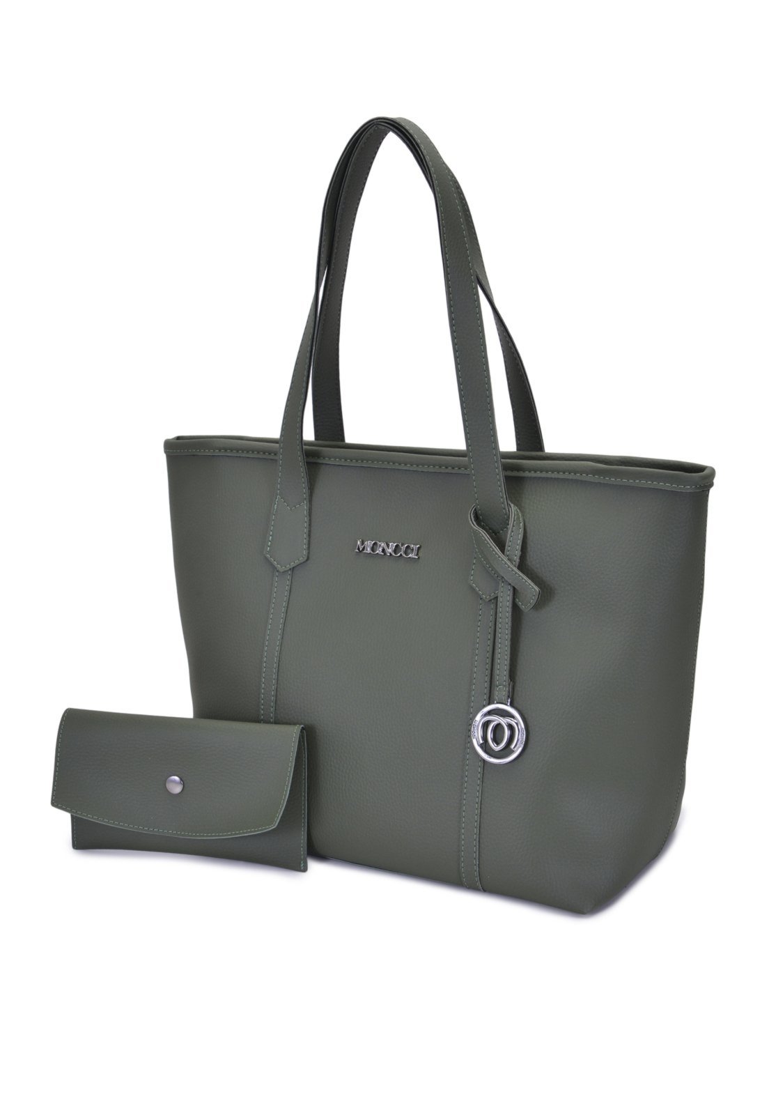 Bolsa de Ombro Grande Moncci Fechamento de zíper Verde