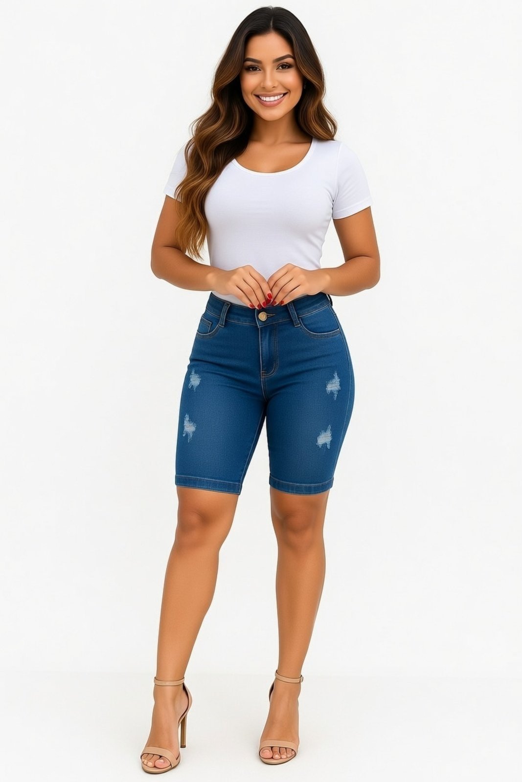 Vista 2 Bermuda Cós Alto D Bell Outlet Fashion Jeans azul/jeans azul D BELL OUTLET FASHION azul/jeans azul