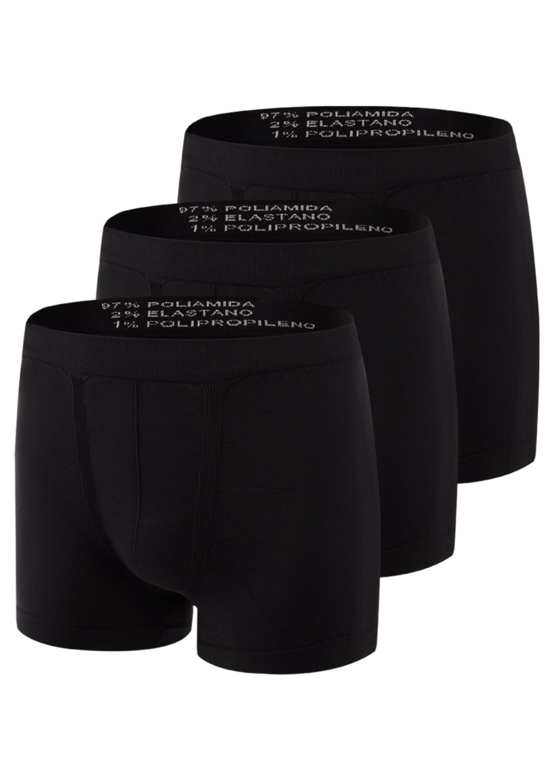 Kit com 3 Cuecas Boxer Trifil 4620 Preto