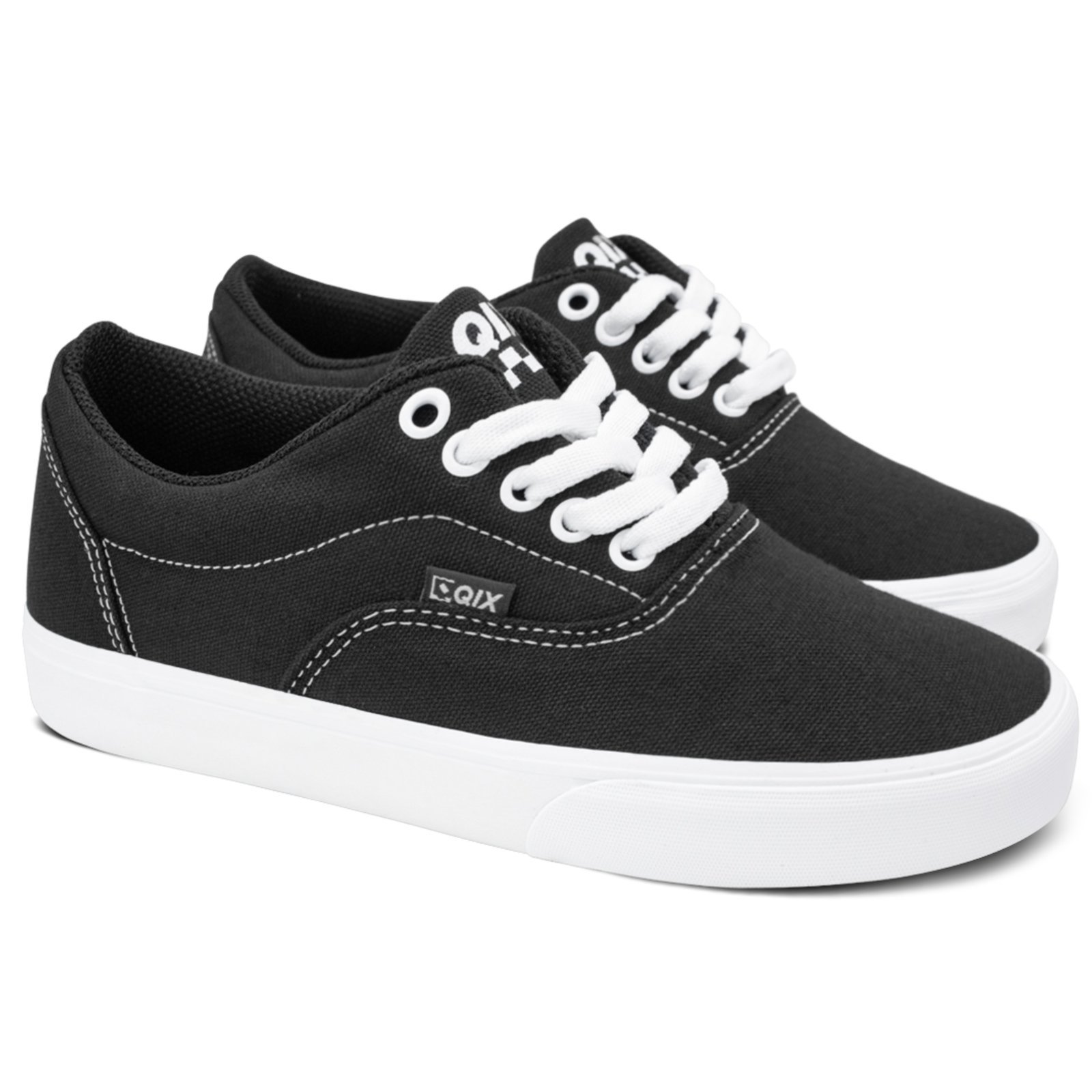 Vista 2 Tênis Qix Sunset Vulcan Branco preto Qix preto