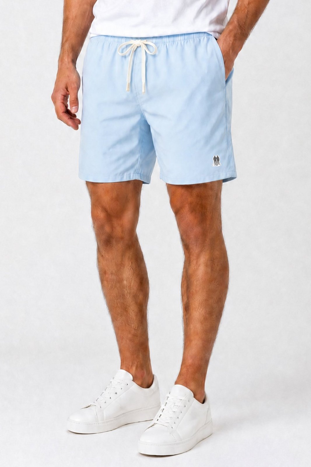 Short Masculino Linho Liso Polo Wear Azul Claro