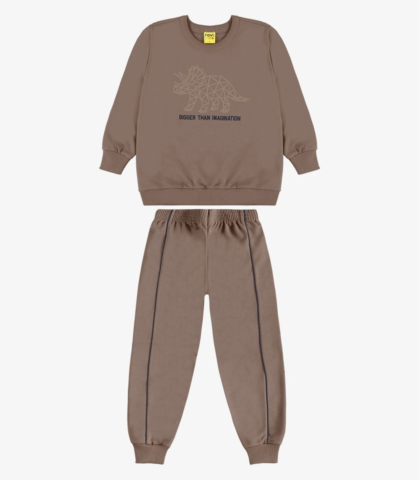 Infantil - Conjunto Blusão e Calça Moletom Rovi Marrom