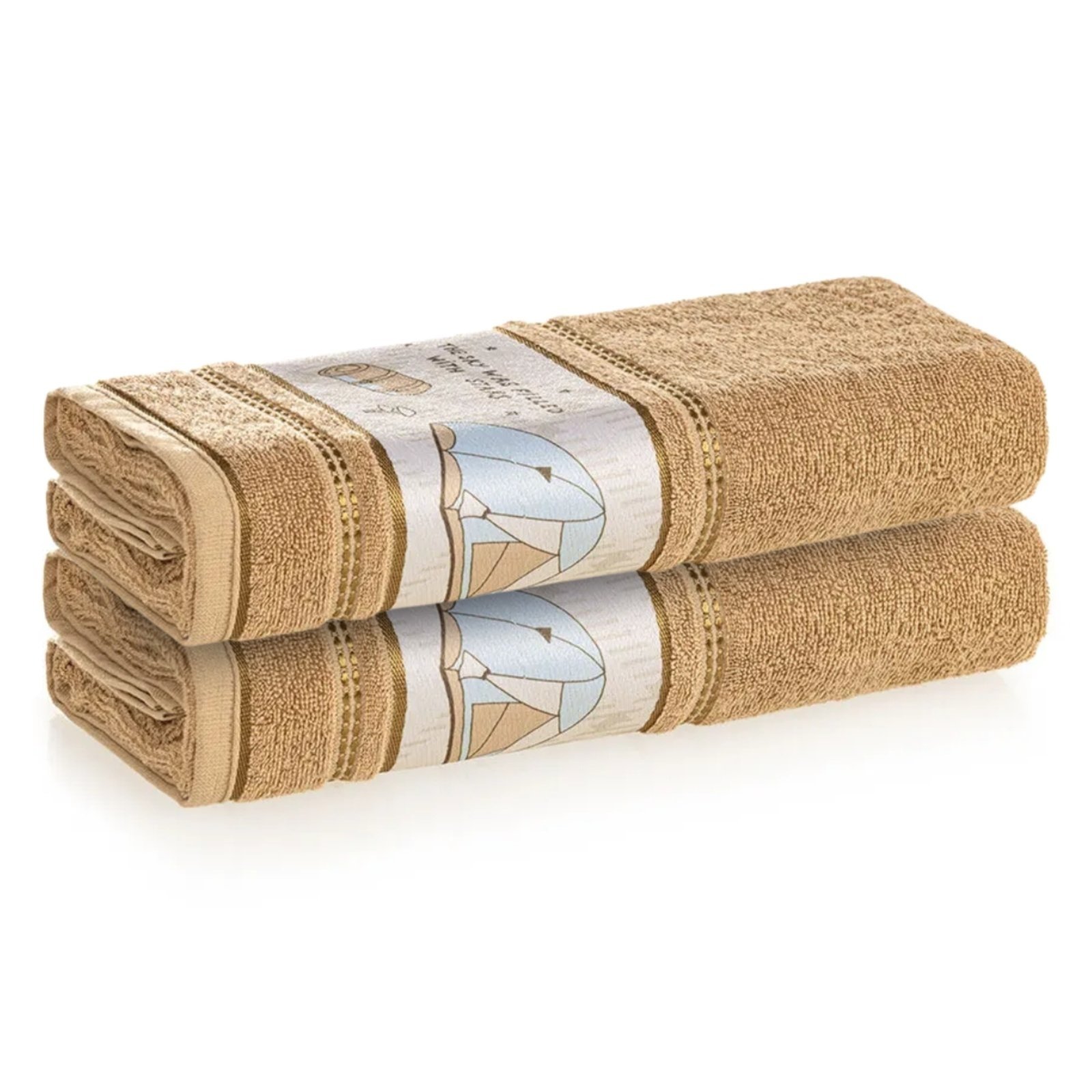 Kit 2 Toalhas Banho Karsten Aventura Castanho Bege
