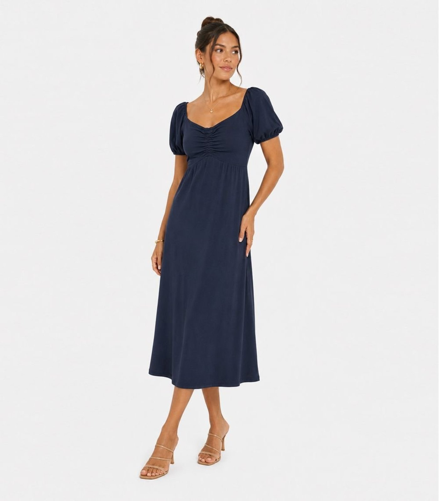 Vestido Midi Feminino Visco Premiere Infinita Cor Azul