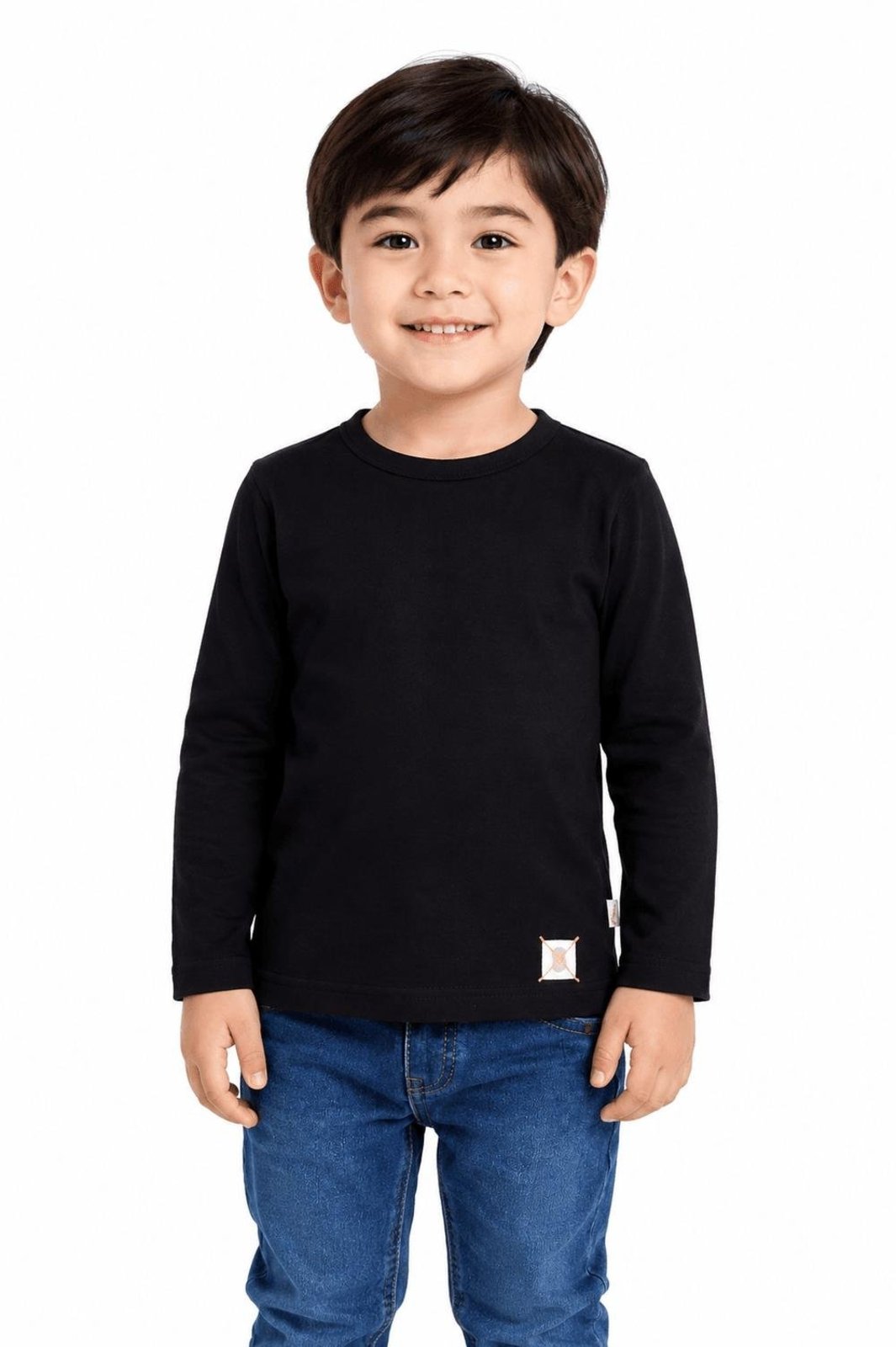 Infantil - Blusa Manga Longa Menino Básico Alphabeto Preto