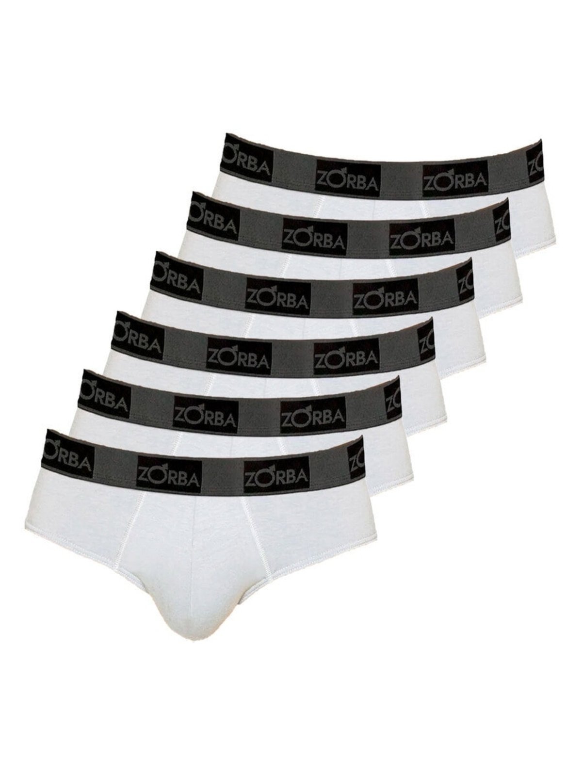 Kit com 6 Cuecas Slip Zorba 716 Branco