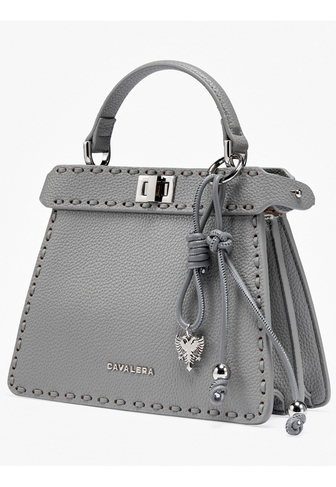 Bolsa De Mão Cavalera Cinza Passeio Feminina Espaçosa