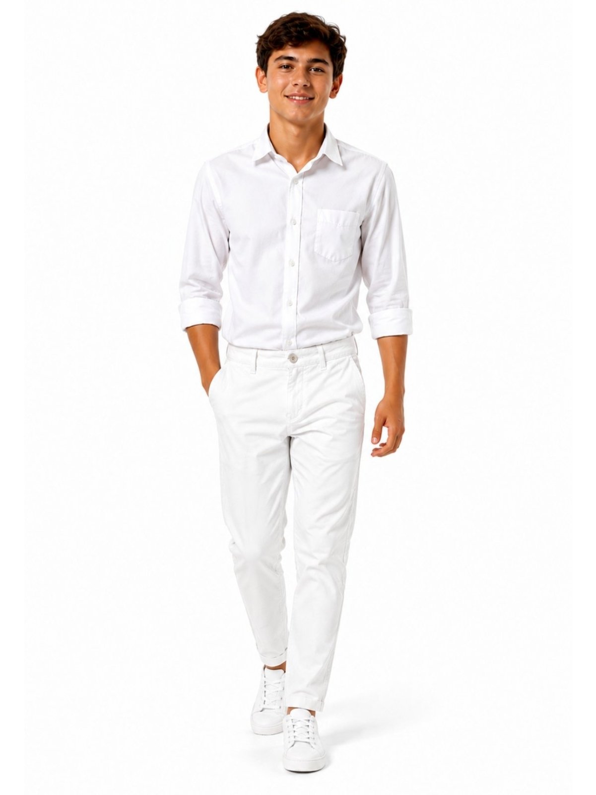 Infantil – Calça Juvenil Masculina Alfaiataria Social Branca