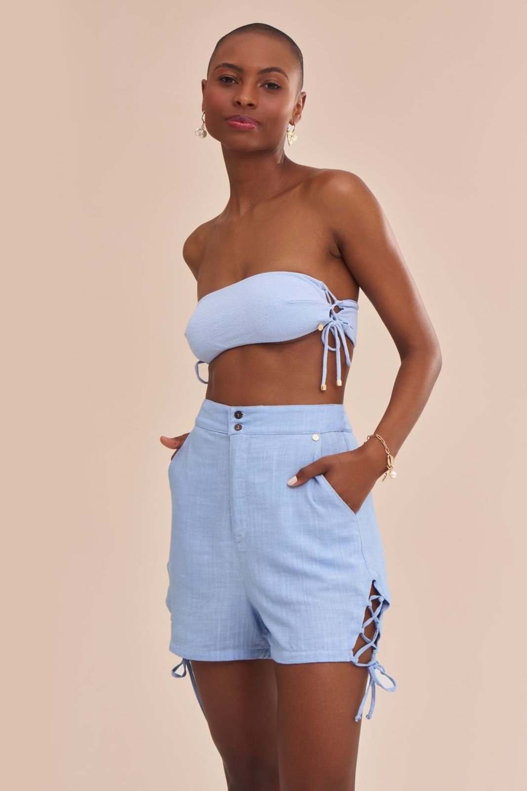 Shorts Aquamarine Topázio Suntime