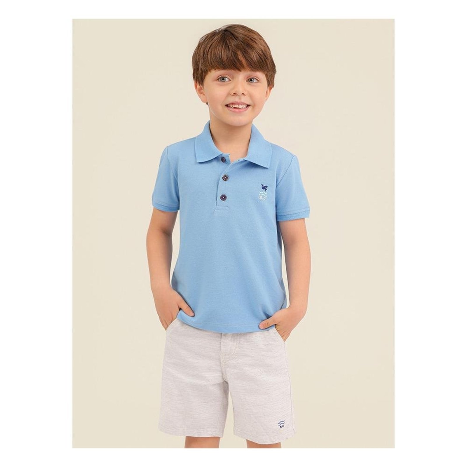 Infantil - Conjunto Polo e Bermuda Banana Danger 1 Azul