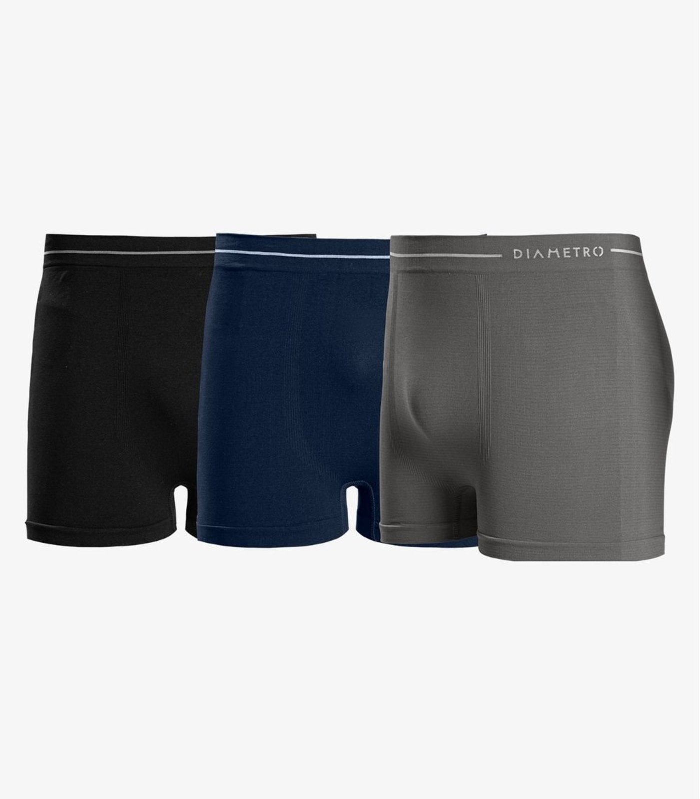 Kit 3 Cuecas Boxer Lisa De Poliamida Diametro Unica