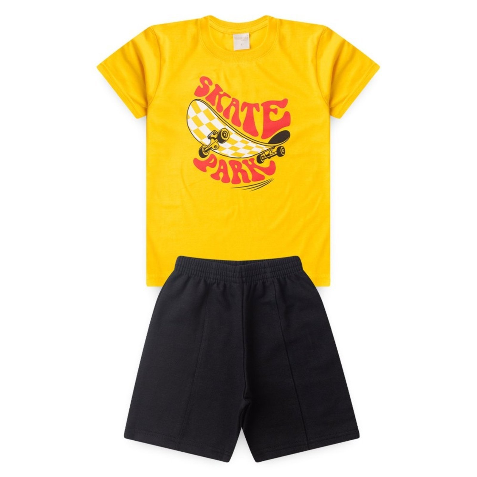 Vista 3 Infantil - Conjunto Molekada Verão Menino Camiseta e Bermuda Com Recortes Skate Park verde Molekada verde