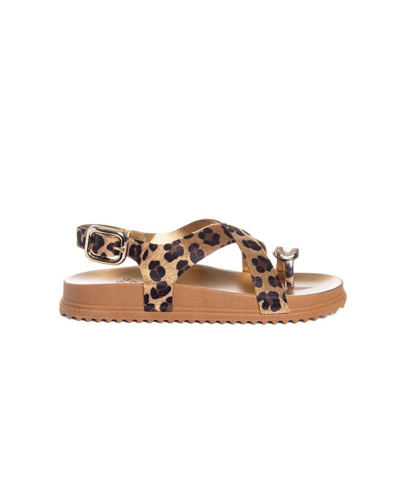 Sandália Flatform Pixolé Animal Print Onça Incolor