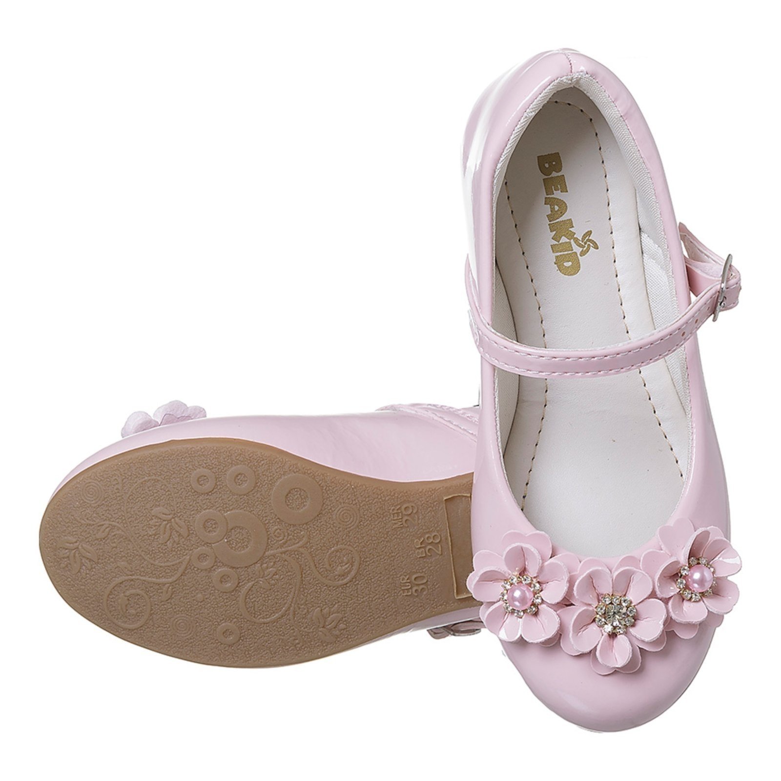 Infantil – Sapatilha Feminina Estilo Boneca Com Flor Personalizada Casual E Social Rosa