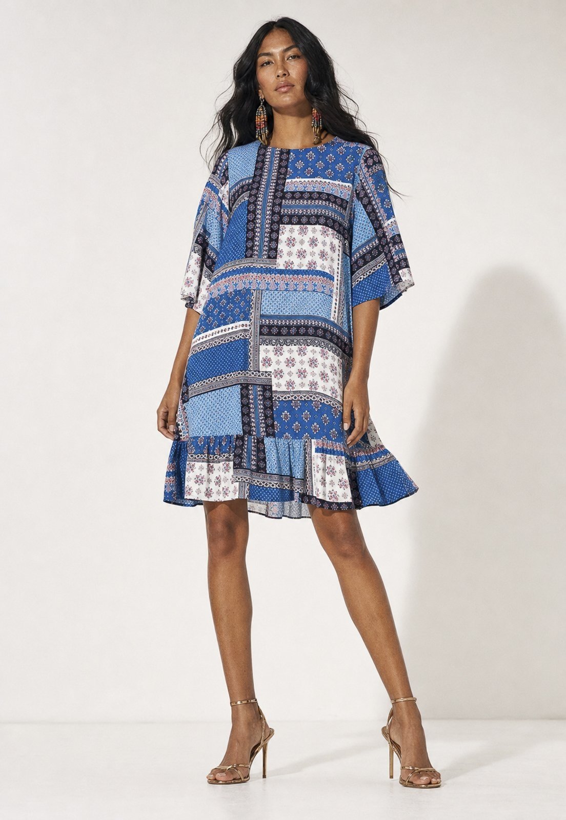 Vestido Amazonia Vital Curto Viscose Blue Baby