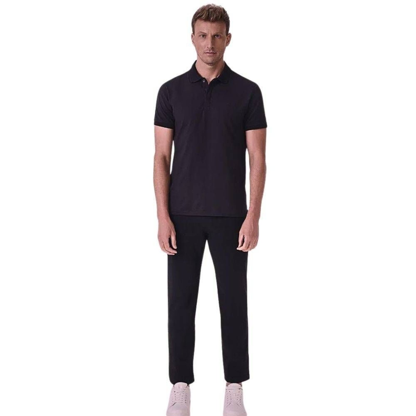 Calça Chino Masculina Fideli Regular Preta CR50300608 - Preto - Fideli