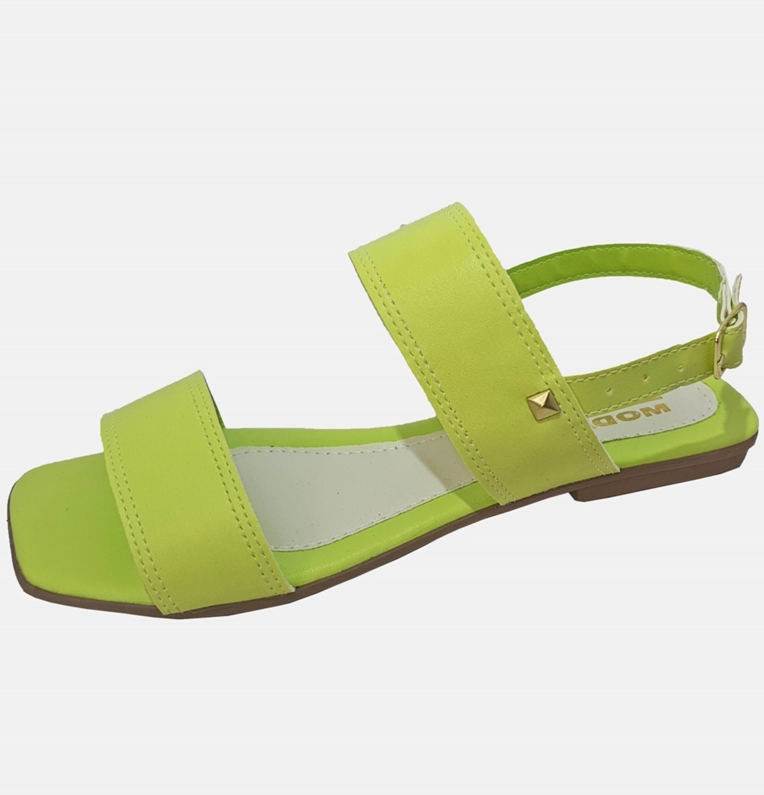 Sandália Rasteira Feminina Moda Pé 01 Verde Limão