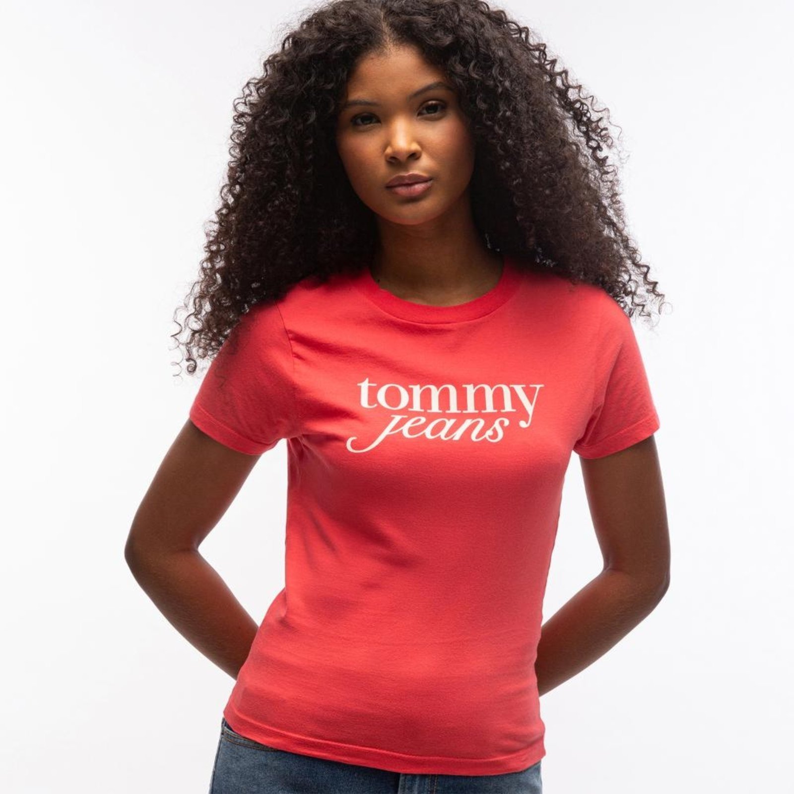 Vista 2 Camiseta Logo Contrastante Tommy Jeans - EGG rosa Tommy Jeans rosa