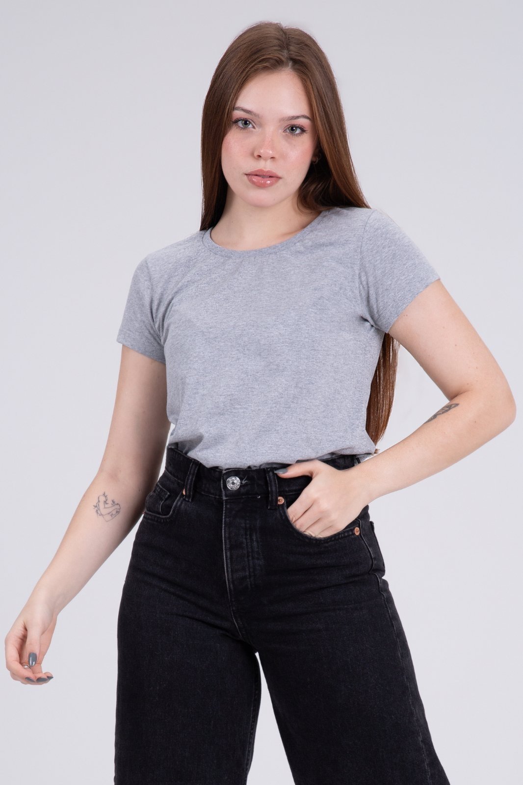 Vista 3 Kit 3 Blusas Básicas Adulto Mescla VIDA COSTEIRA cinza VIDA COSTEIRA cinza