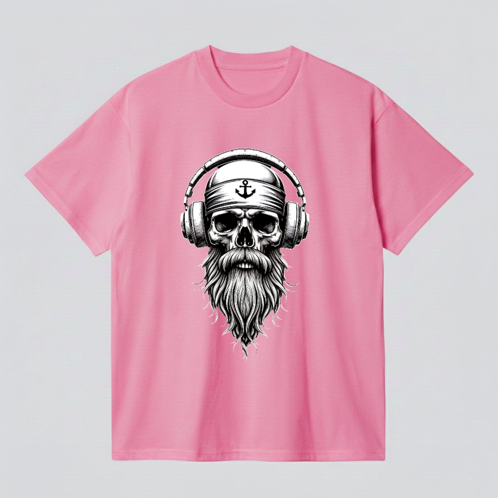 Camiseta Básica Skull Marinho Street Style Unissex Rosa