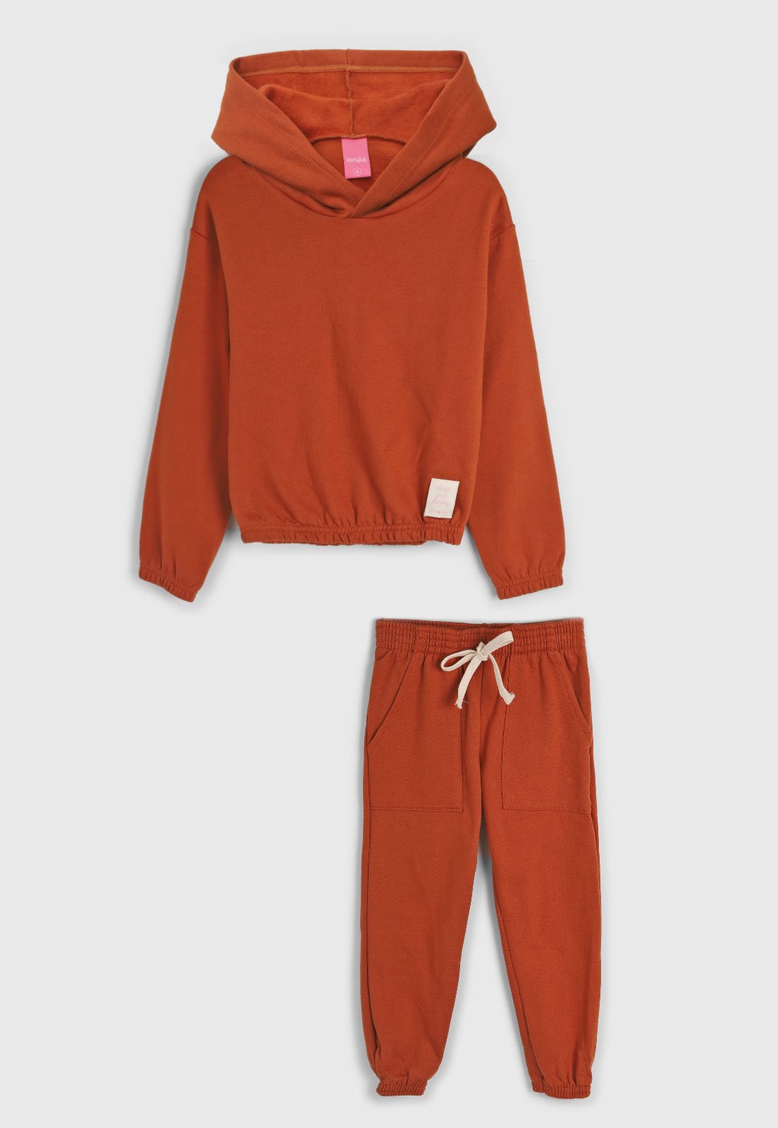 Infantil – Conjunto 2pçs Manga Longa Kamylus Bluda E Calça De Moletom Marrom