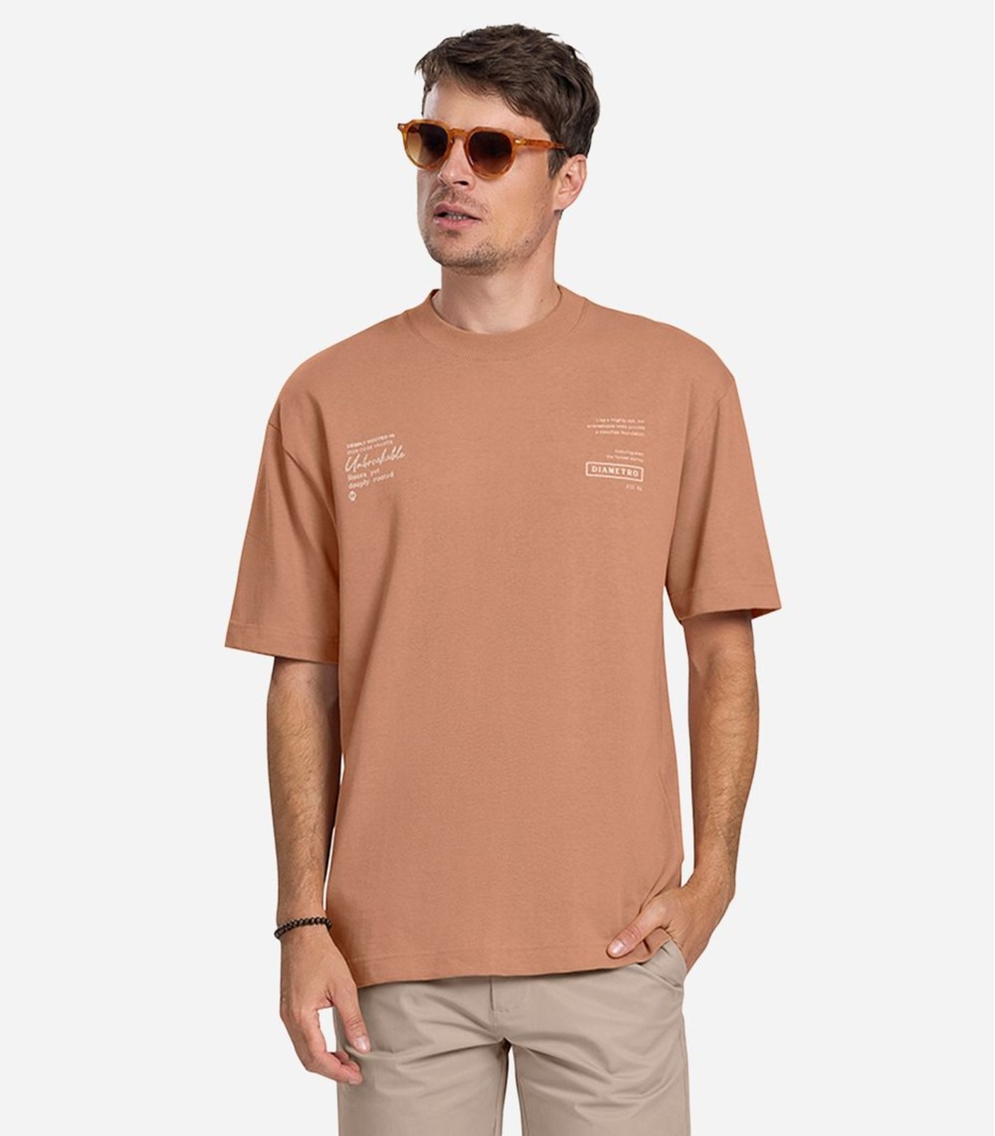 Camiseta Masculina Diametro Marrom